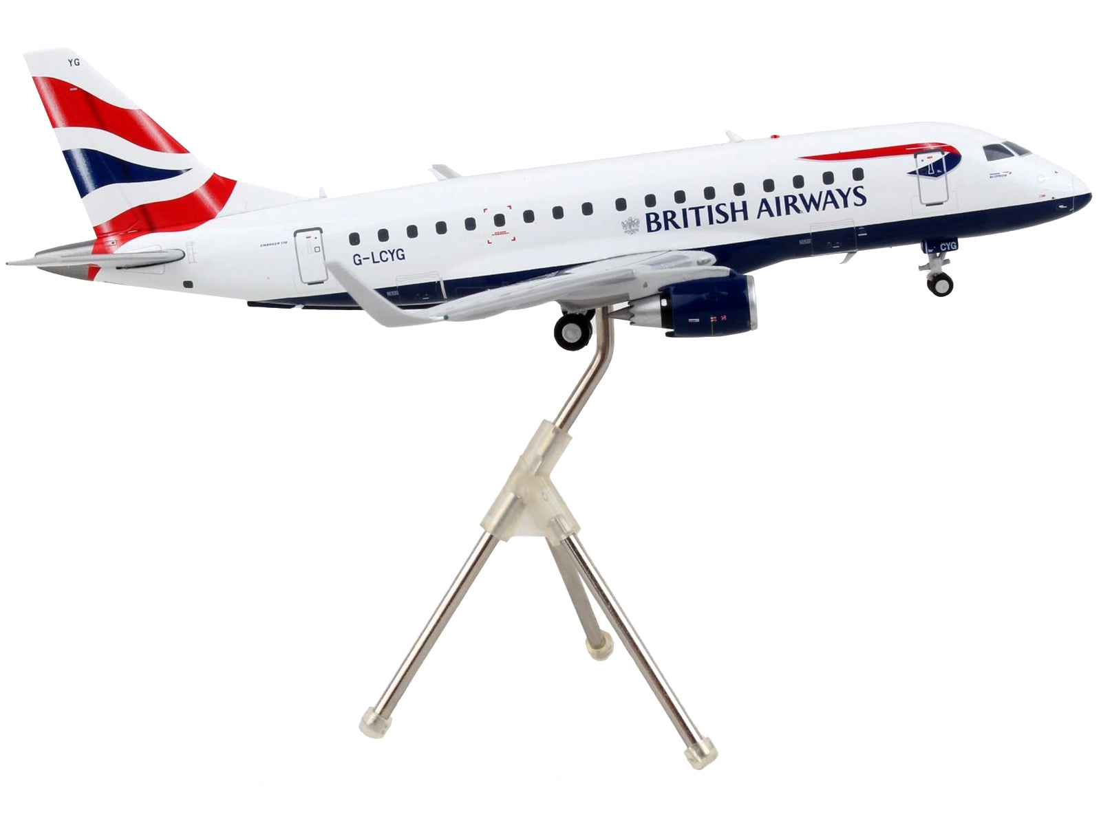 Embraer ERJ-170 Commercial Aircraft "British Airways" White with Striped Tail "Gemini 200" Series 1/200 Diecast Model Airplane by GeminiJets - Premium Embraer from GeminiJets - Just $113.99! Shop now at Rapidvehicles