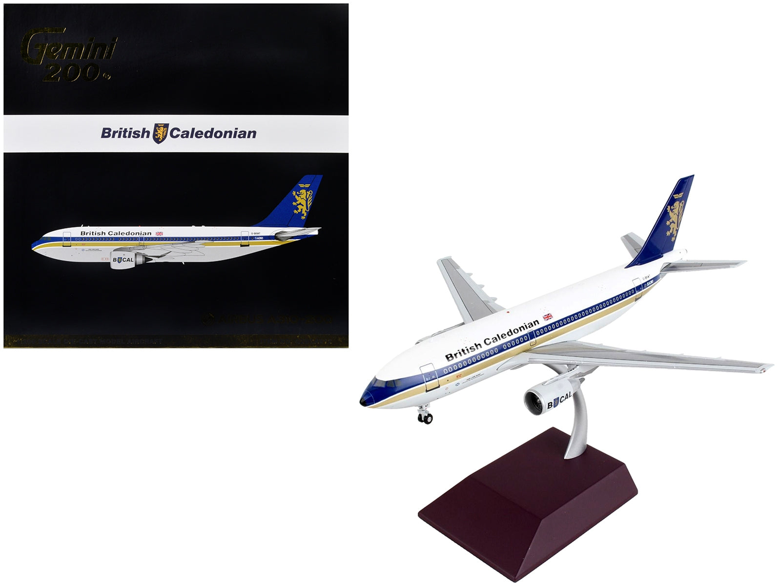 Airbus A310-200 Commercial Aircraft "British Caledonian" White with Blue Stripes and Tail "Gemini 200" Series 1/200 Diecast Model Airplane by GeminiJets - Premium Aircrafts and War Planes from GeminiJets - Just $145.99! Shop now at Rapidvehicles