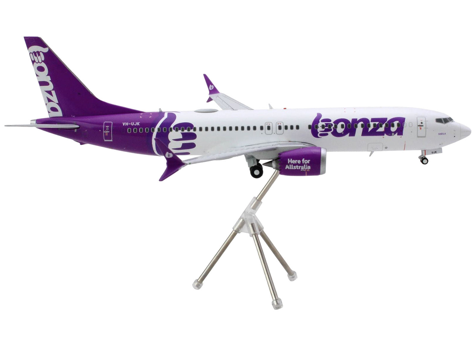 Boeing 737 MAX 8 Commercial Aircraft "Bonza Aviation" (VH-UJK) White with Purple Tail "Gemini 200" Series 1/200 Diecast Model Airplane by GeminiJets - Premium Boeing from GeminiJets - Just $125.99! Shop now at Rapidvehicles