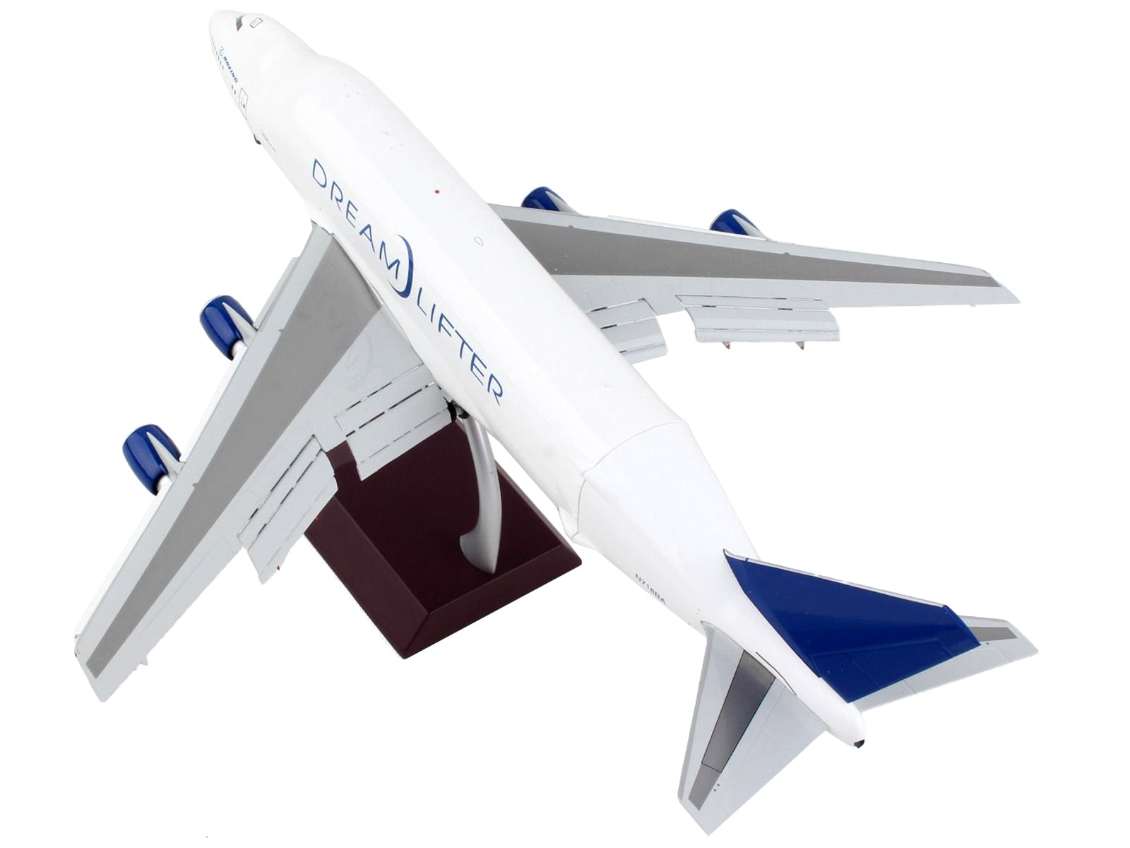 Boeing 747LCF Commercial Aircraft with Flaps Down "Dreamlifter" White with Blue Tail "Gemini 200" Series 1/200 Diecast Model Airplane by GeminiJets - Premium Boeing from GeminiJets - Just $218.99! Shop now at Rapidvehicles