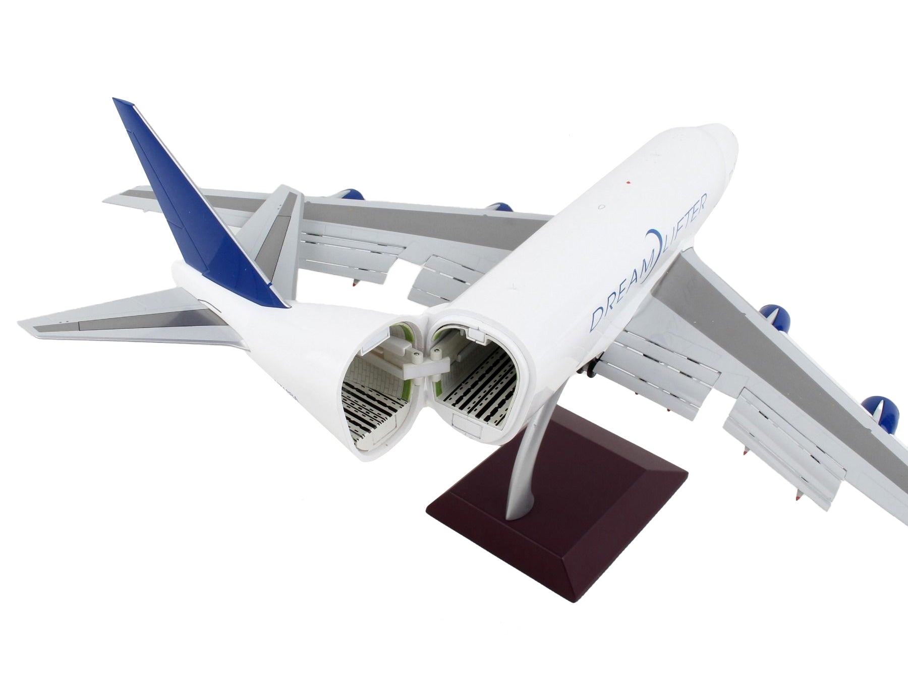 Boeing 747LCF Commercial Aircraft with Flaps Down "Dreamlifter" White with Blue Tail "Gemini 200" Series 1/200 Diecast Model Airplane by GeminiJets - Premium Boeing from GeminiJets - Just $218.99! Shop now at Rapidvehicles