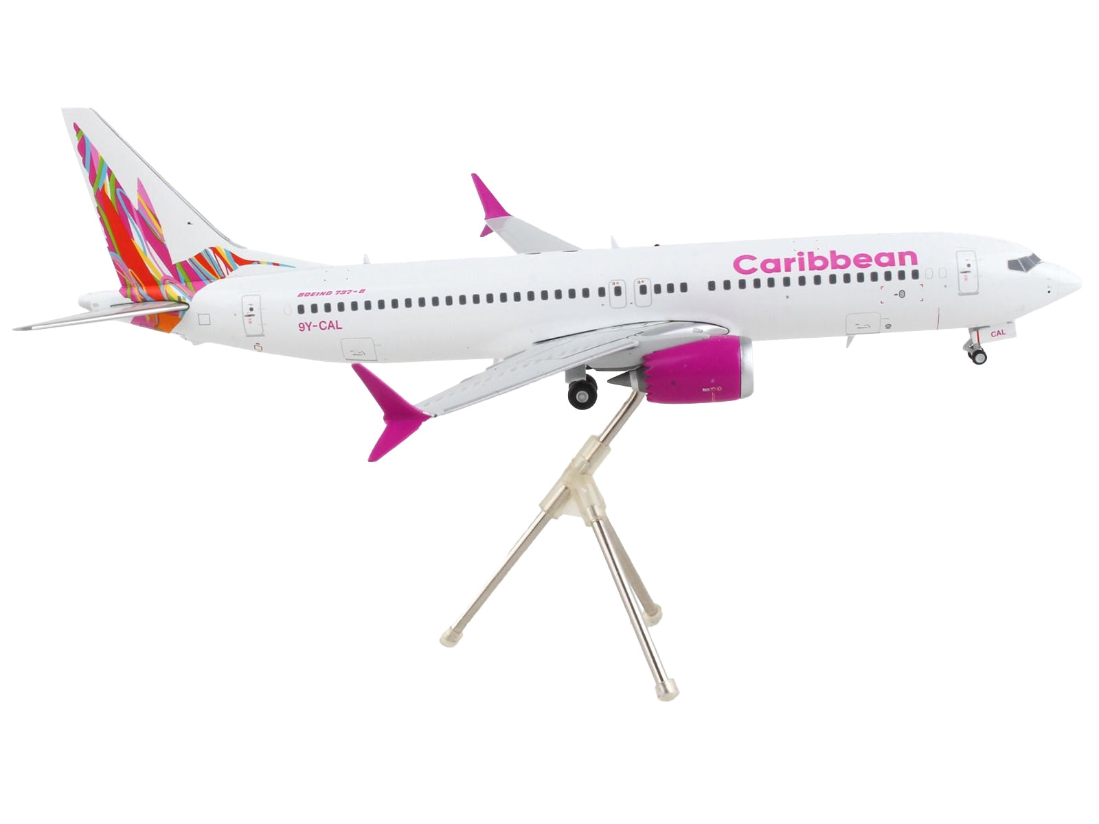 Boeing 737 MAX 8 Commercial Aircraft "Caribbean Airlines" White with Pink Tail "Gemini 200" Series 1/200 Diecast Model Airplane by GeminiJets - Premium Boeing from GeminiJets - Just $123.99! Shop now at Rapidvehicles