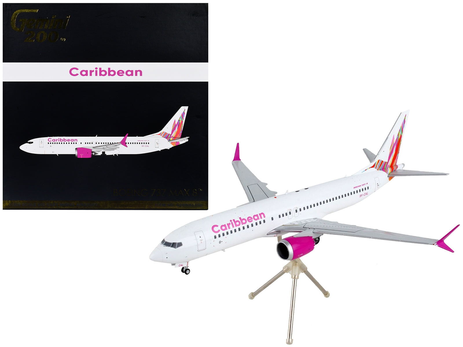 Boeing 737 MAX 8 Commercial Aircraft "Caribbean Airlines" White with Pink Tail "Gemini 200" Series 1/200 Diecast Model Airplane by GeminiJets - Premium Boeing from GeminiJets - Just $123.99! Shop now at Rapidvehicles