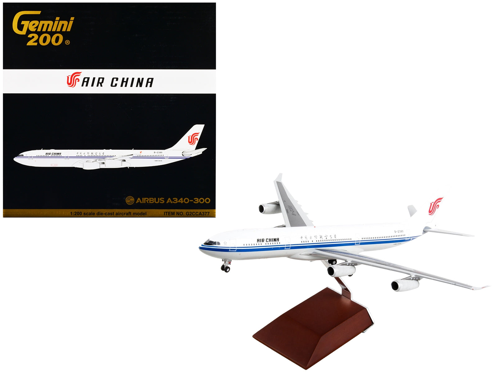 Airbus A340-300 Commercial Aircraft "Air China" White with Blue Stripes "Gemini 200" Series 1/200 Diecast Model Airplane by GeminiJets - Premium Aircrafts and War Planes from GeminiJets - Just $161.99! Shop now at Rapidvehicles