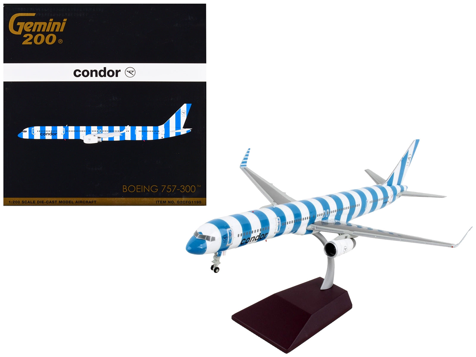 Boeing 757-300 Commercial Aircraft "Condor Airlines" Blue and White Stripes "Gemini 200" Series 1/200 Diecast Model Airplane by GeminiJets - Premium Boeing from GeminiJets - Just $126.99! Shop now at Rapidvehicles