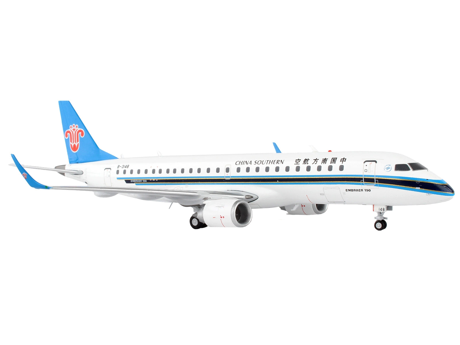 Embraer ERJ-190 Commercial Aircraft "China Southern Airlines" White with Black Stripes and Blue Tail "Gemini 200" Series 1/200 Diecast Model Airplane by GeminiJets - Premium Embraer from GeminiJets - Just $113.99! Shop now at Rapidvehicles