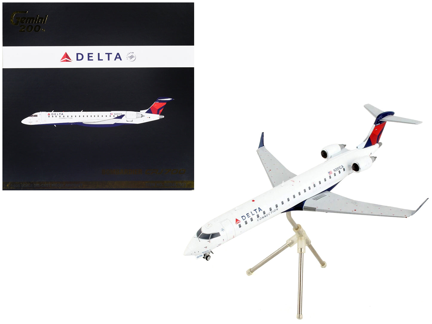 Bombardier CRJ700 Commercial Aircraft "Delta Air Lines - Delta Connection" White with Blue and Red Tail "Gemini 200" Series 1/200 Diecast Model Airplane by GeminiJets - Premium Bombardier from GeminiJets - Just $101.37! Shop now at Rapidvehicles