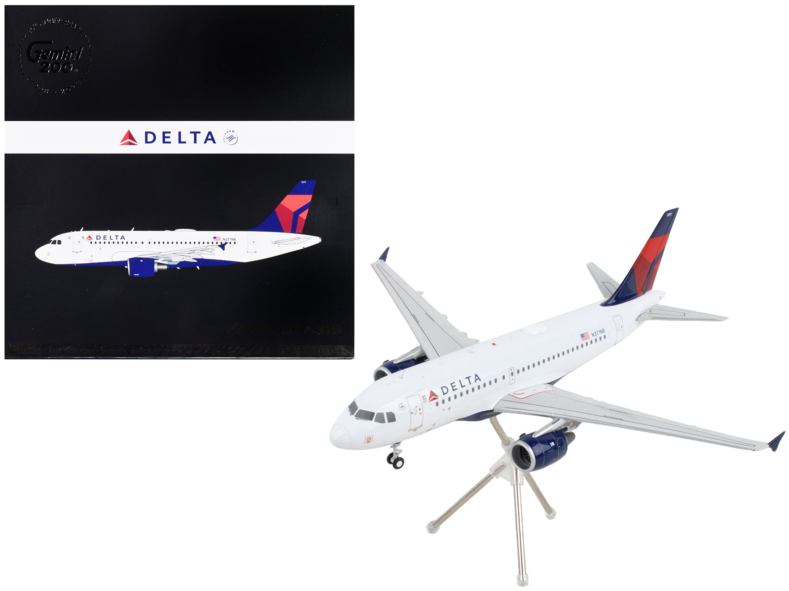 Airbus A319 Commercial Aircraft "Delta Air Lines" White with Red and Blue Tail "Gemini 200" Series 1/200 Diecast Model Airplane by GeminiJets - Premium Aircrafts and War Planes from GeminiJets - Just $123.99! Shop now at Rapidvehicles