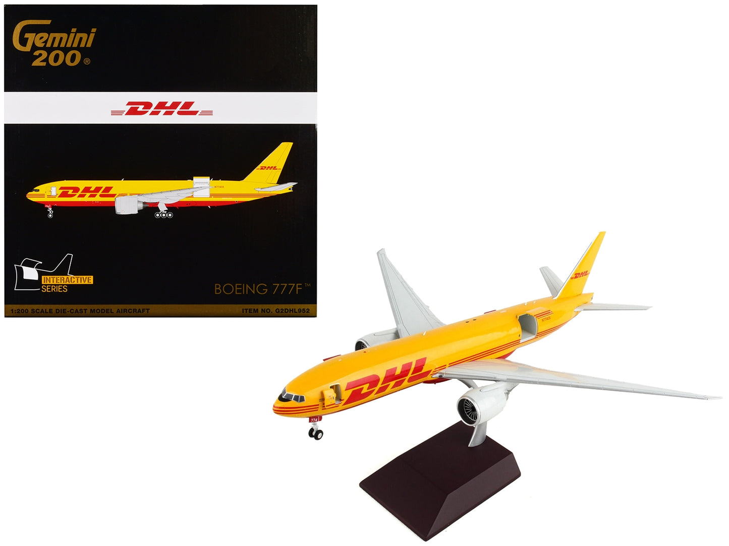 Boeing 777F Commercial Aircraft "DHL" Yellow "Gemini 200 - - Premium Boeing from GeminiJets - Just $213.99! Shop now at Rapidvehicles