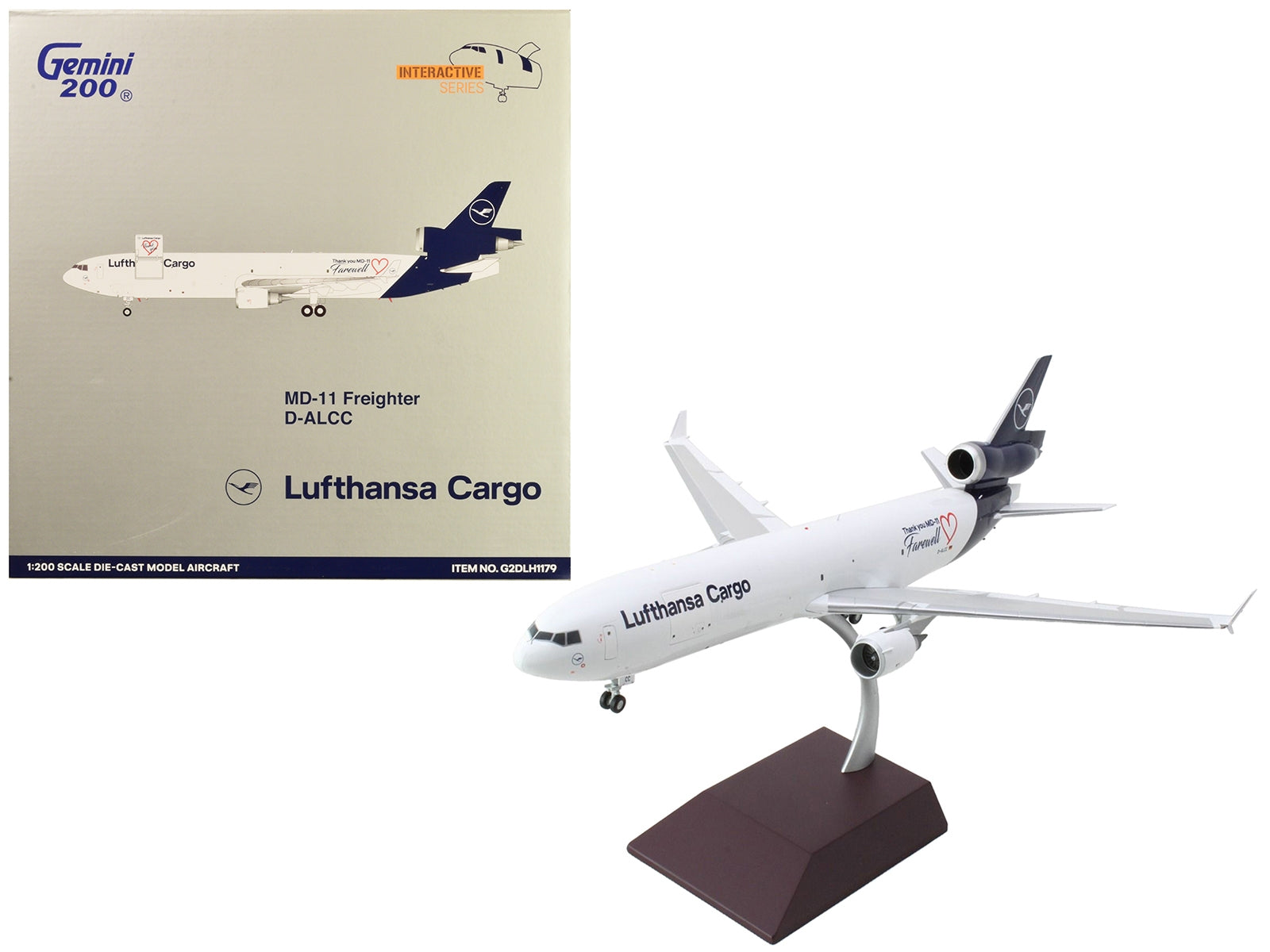 McDonnell Douglas MD-11F Commercial Aircraft "Lufthansa Cargo" White with Blue Tail "Gemini 200 - Interactive" Series 1/200 Diecast Model Airplane by GeminiJets - Premium McDonnell Douglas from GeminiJets - Just $178.99! Shop now at Rapidvehicles