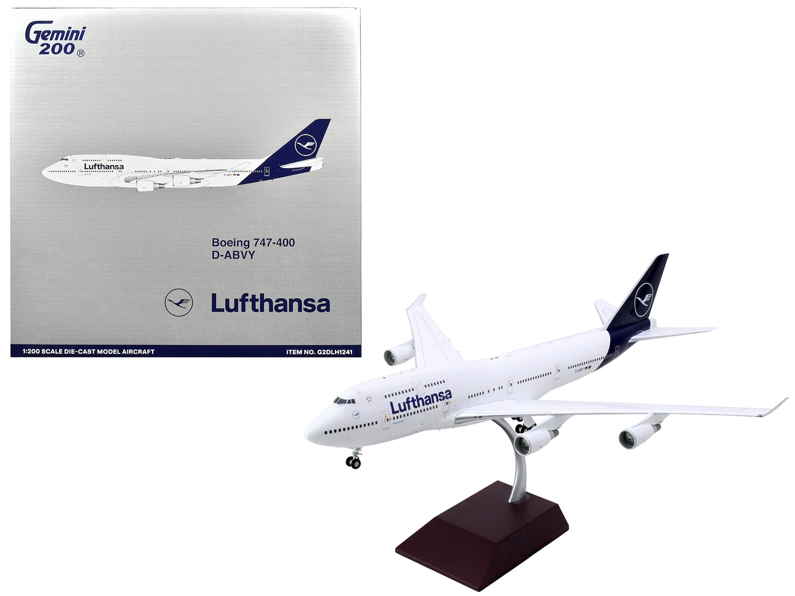 Boeing 747-400 Commercial Aircraft "Lufthansa" (D-ABVY) White with Dark Blue Tail "Gemini 200" Series 1/200 Diecast Model Airplane by GeminiJets - Premium Boeing from GeminiJets - Just $195.99! Shop now at Rapidvehicles