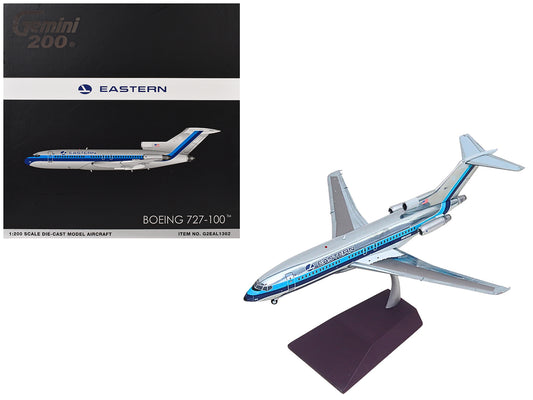 Boeing 727-100 Commercial Aircraft "Eastern Air Lines" (N8120N) Silver with Blue Stripes "Gemini 200" Series 1/200 Diecast Model Airplane by GeminiJets