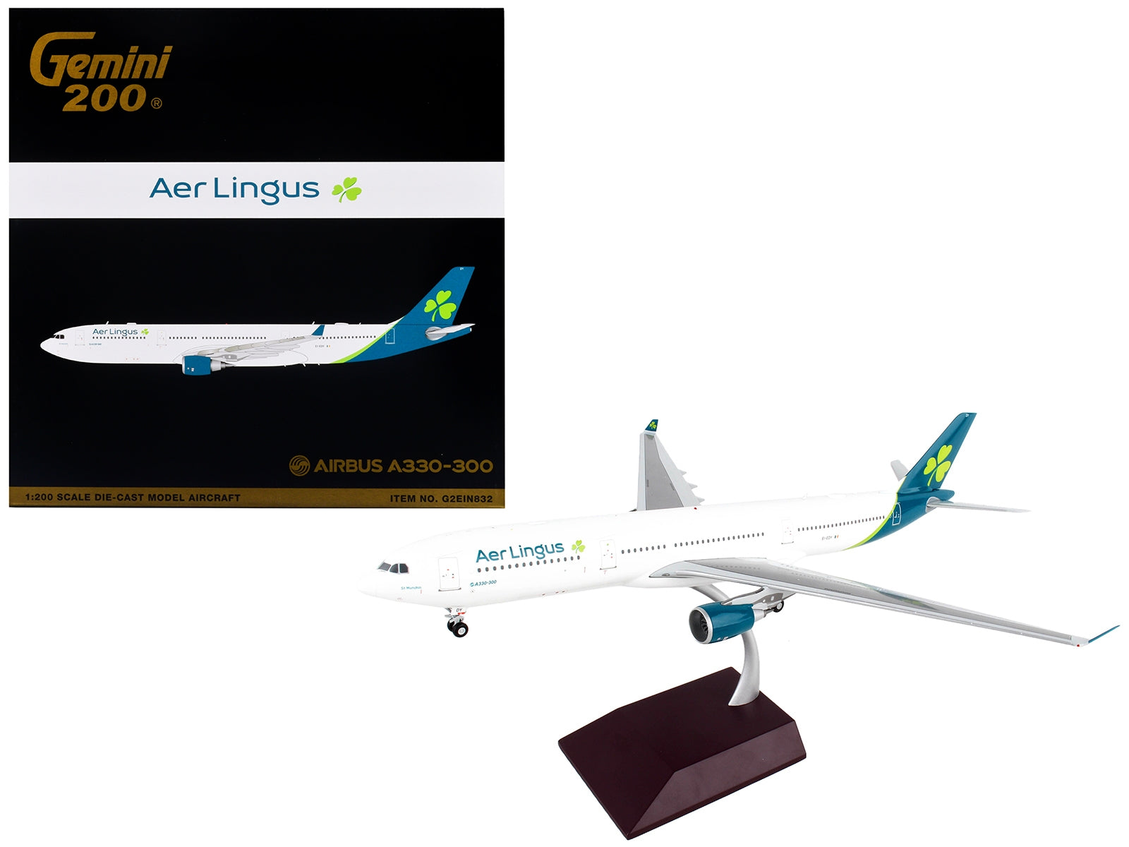 Airbus A330-300 Commercial Aircraft "Aer Lingus" White with Teal Tail "Gemini 200" Series 1/200 Diecast Model Airplane by GeminiJets - Premium Aircrafts and War Planes from GeminiJets - Just $165.99! Shop now at Rapidvehicles