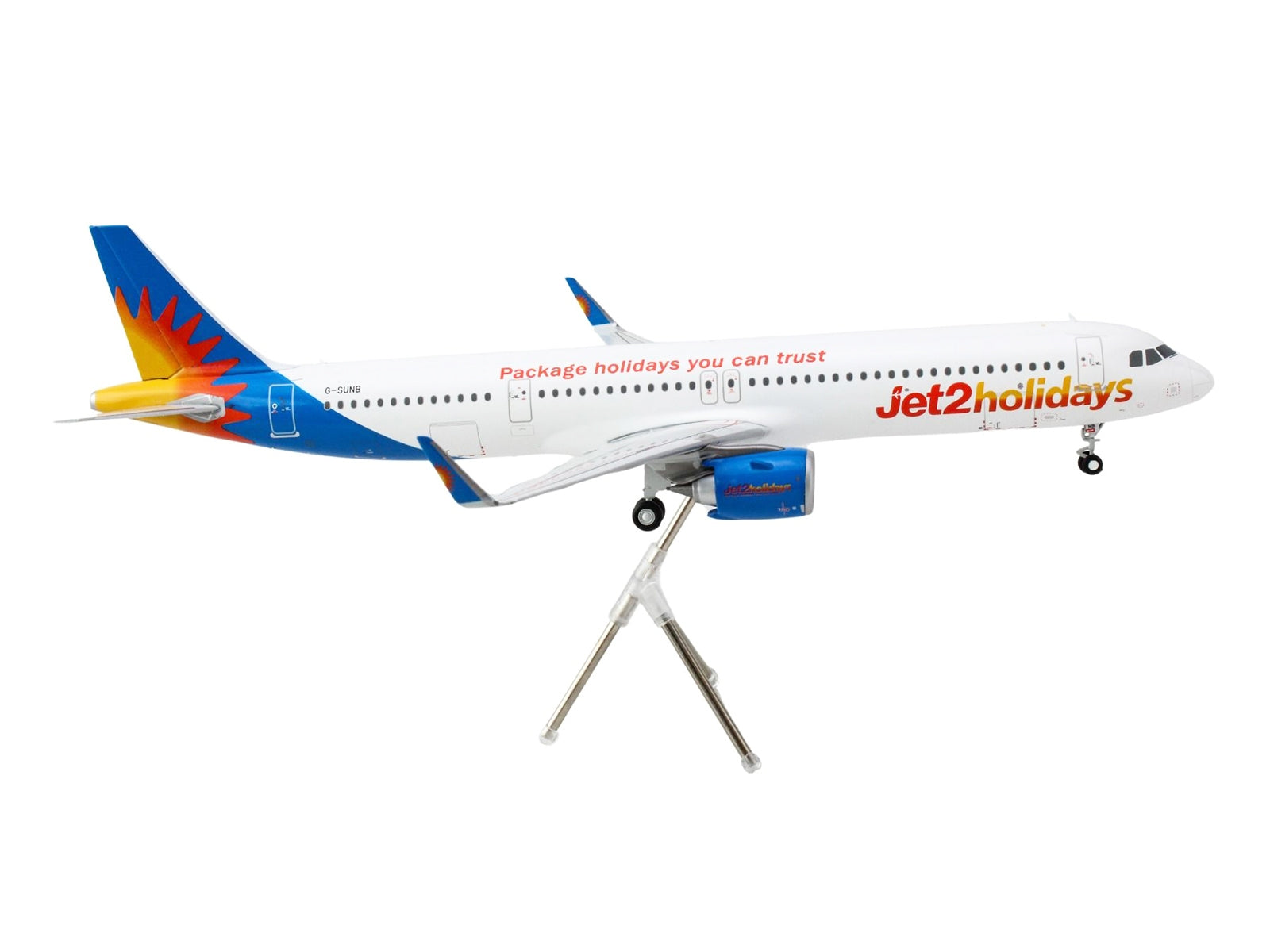 Airbus A321neo Commercial Aircraft "Jet2Holidays" (G-SUNB) White with Tail Graphics "Gemini 200" Series 1/200 Diecast Model Airplane by GeminiJets - Premium Airbus from GeminiJets - Just $128.99! Shop now at Rapidvehicles