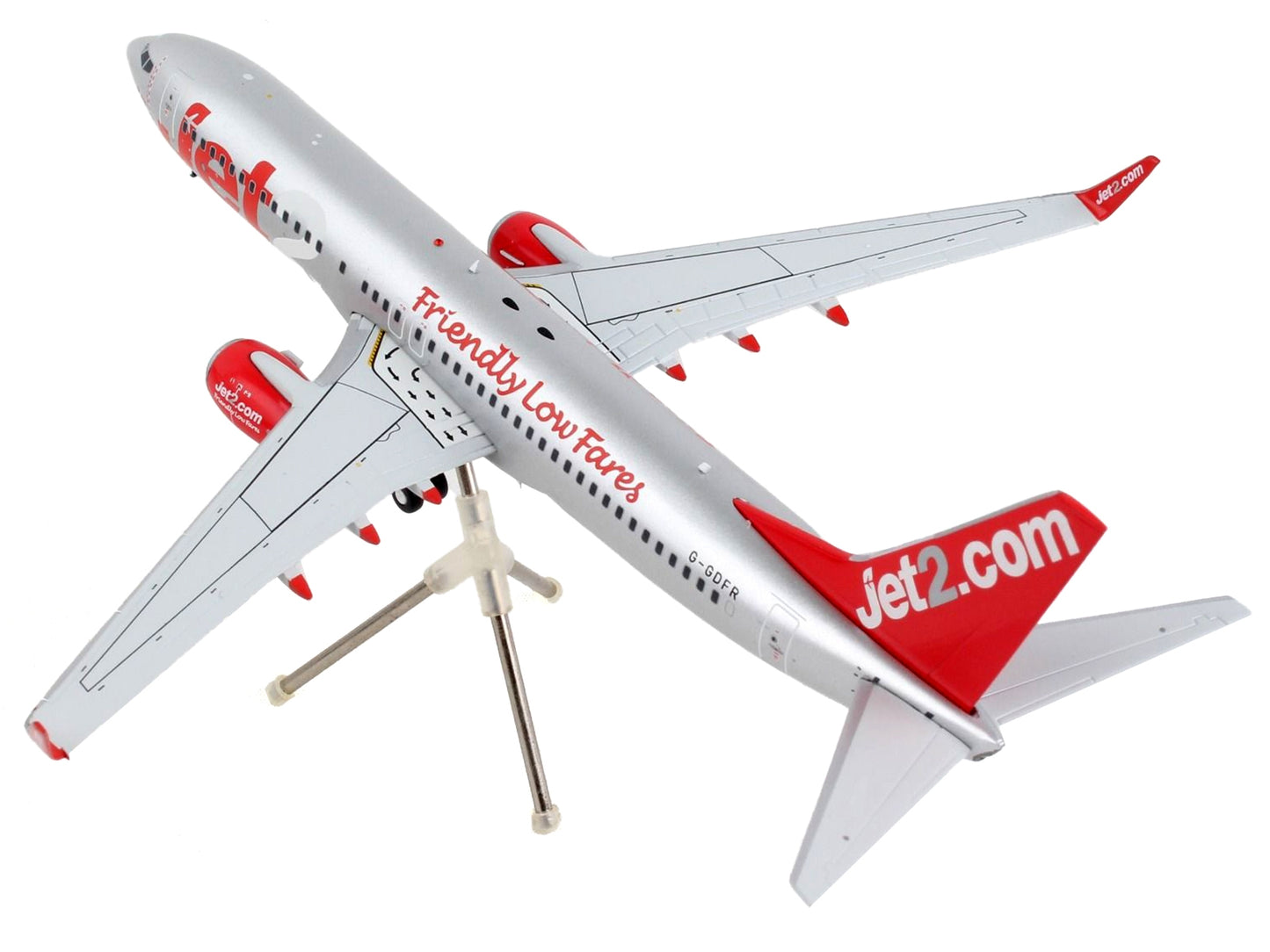 Boeing 737-800 Commercial Aircraft "Jet2.Com" Silver with Red