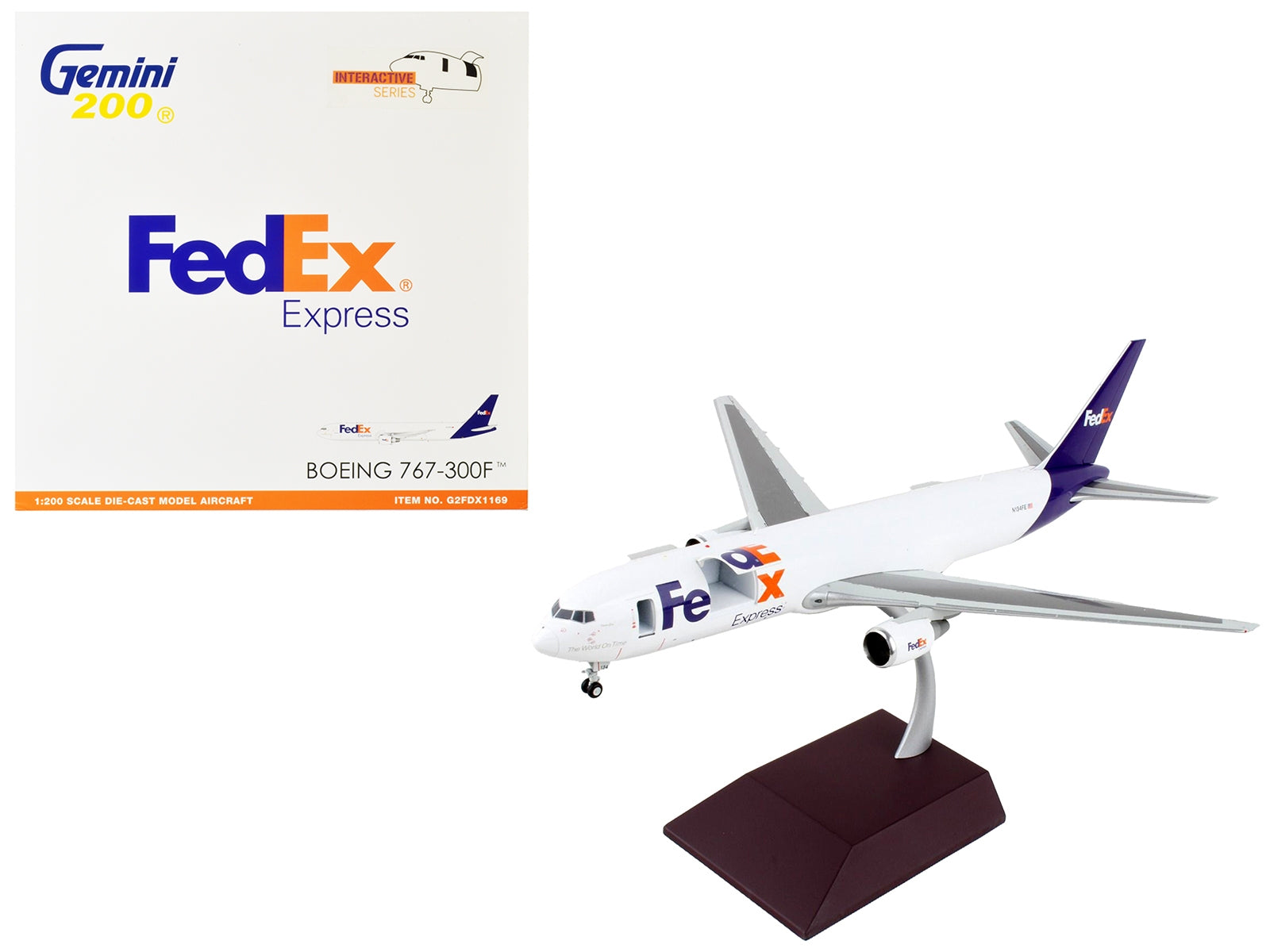 Boeing 767-300F Commercial Aircraft "Federal Express" White with Purple Tail "Interactive Series" 1/200 Diecast Model Airplane by GeminiJets - Premium Boeing from GeminiJets - Just $141.99! Shop now at Rapidvehicles