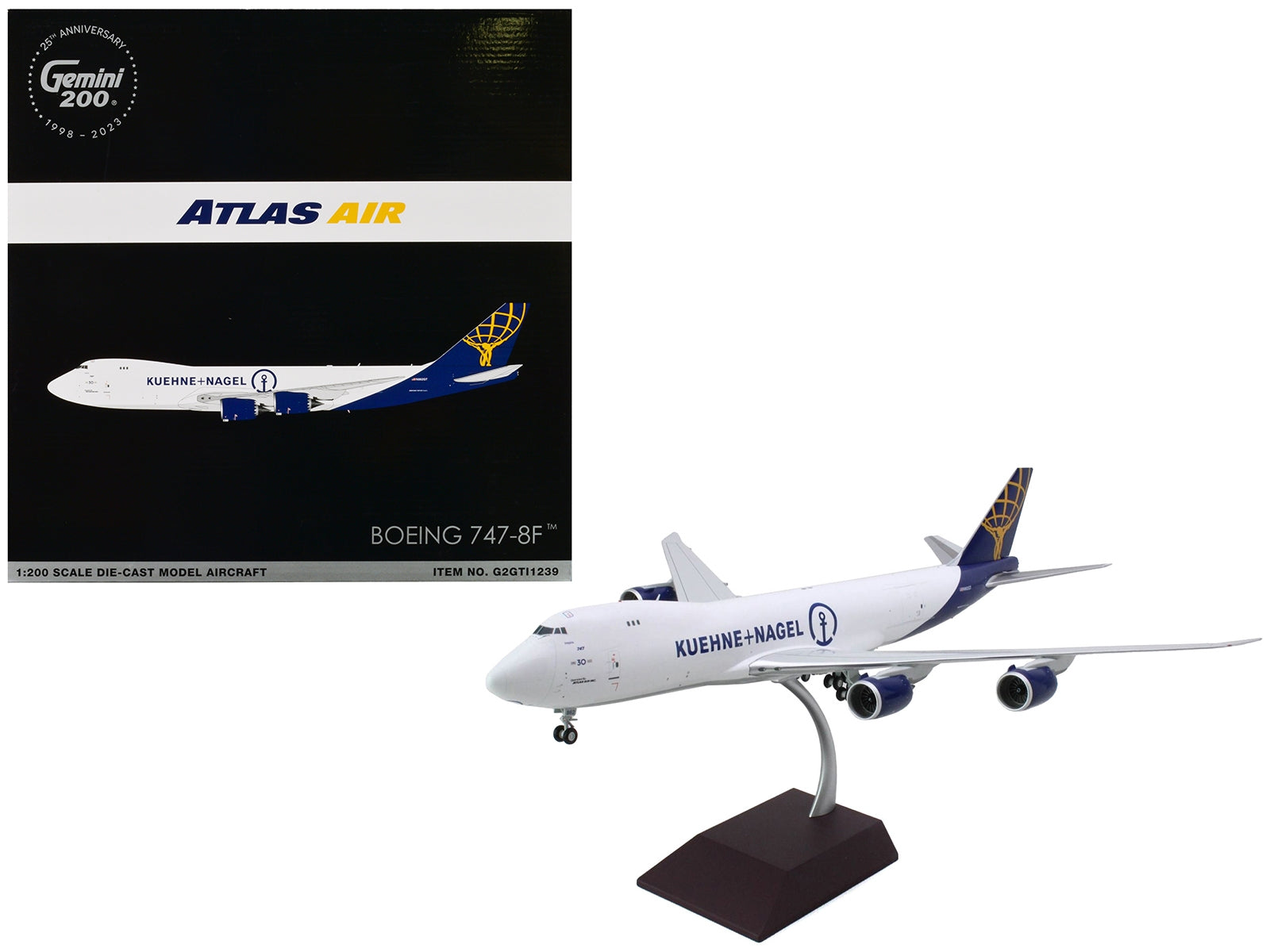 Boeing 747-8F Commercial Aircraft "Atlas Air - Kuene+Nagel" (N862GT) White with Blue Tail "Gemini 200" Series 1/200 Diecast Model Airplane by GeminiJets - Premium Boeing from GeminiJets - Just $202.99! Shop now at Rapidvehicles