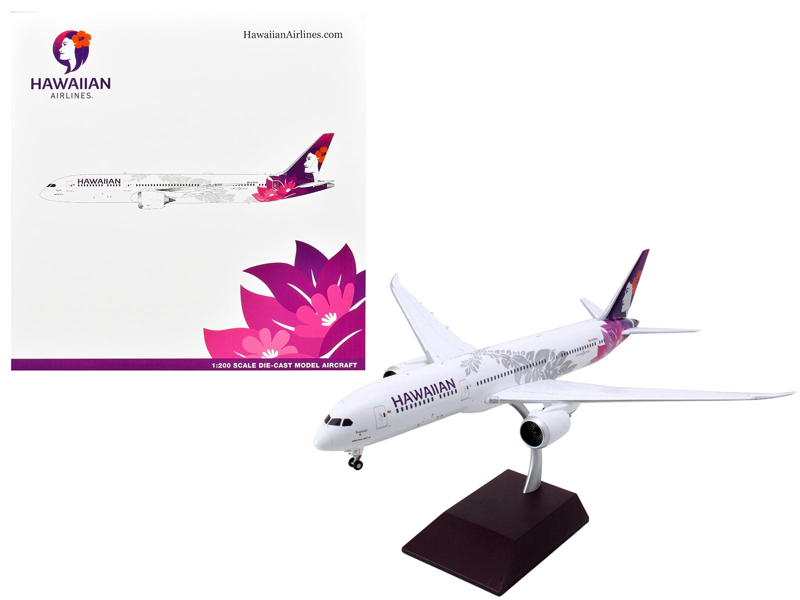 Boeing 787-9 Dreamliner Commercial Aircraft "Hawaiian Airlines" (N780HA) White with Purple Tail "Gemini 200" Series 1/200 Diecast Model Airplane by GeminiJets - Premium Boeing from GeminiJets - Just $165.99! Shop now at Rapidvehicles