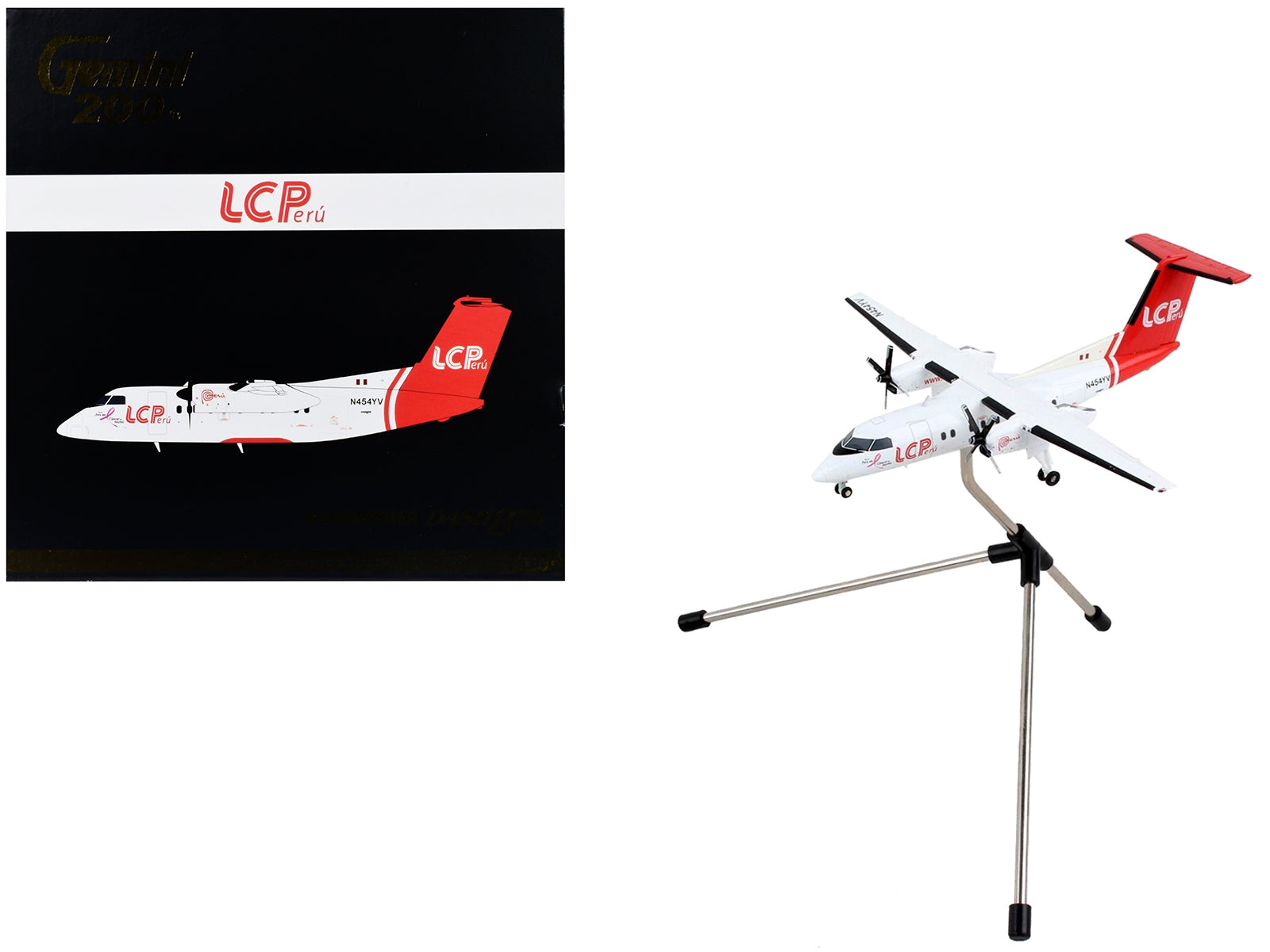 Bombardier Dash 8-200 Commercial Aircraft "LC Peru" White with Red Tail "Gemini 200" Series 1/200 Diecast Model Airplane by GeminiJets - Premium Bombardier from GeminiJets - Just $97.99! Shop now at Rapidvehicles