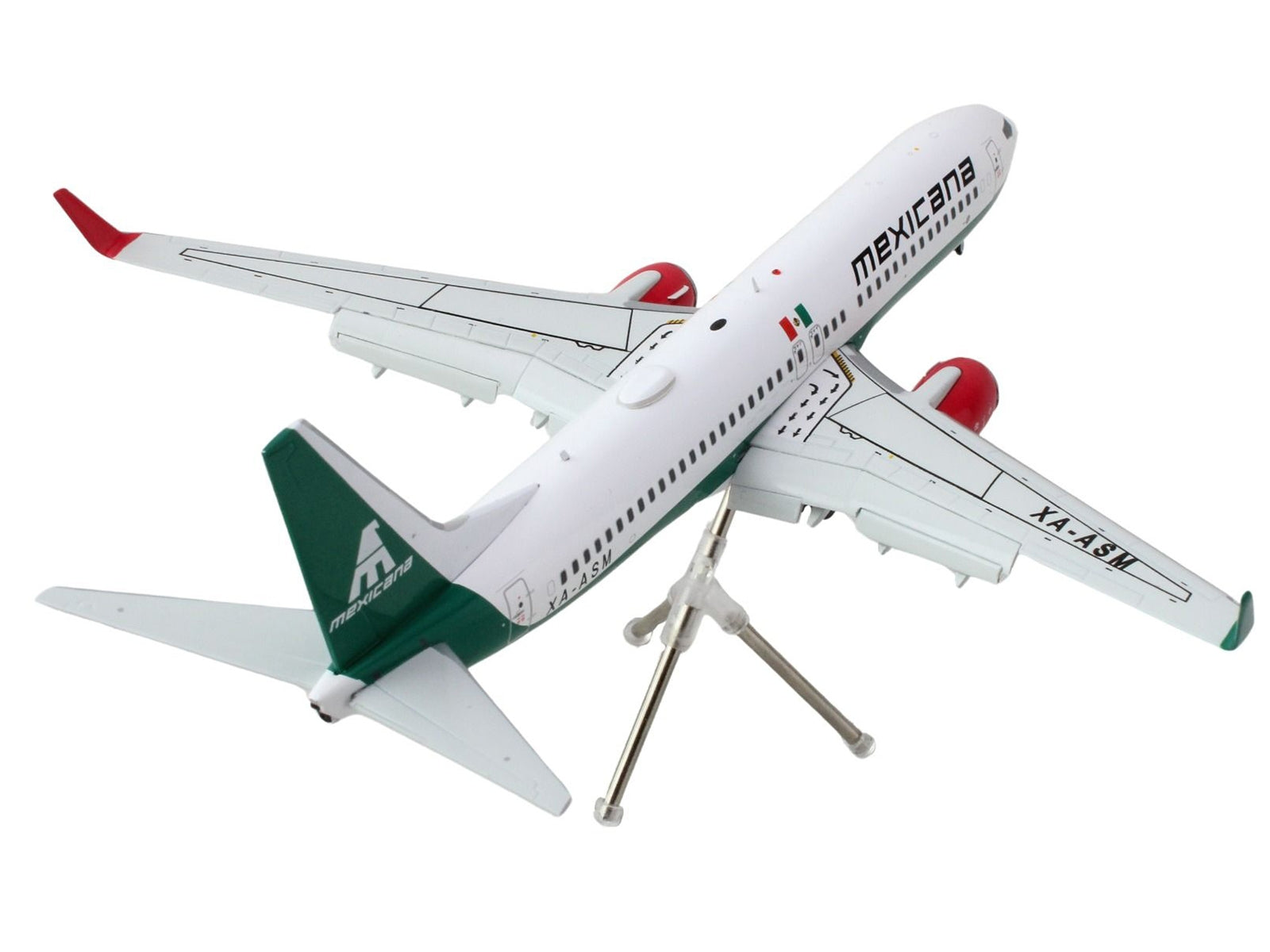 Boeing 737-800 Commercial Aircraft with Flaps Down "Mexicana" (XA-ASM) White with Green Stripes "Gemini 200" Series 1/200 Diecast Model Airplane by GeminiJets - Premium Boeing from GeminiJets - Just $124.99! Shop now at Rapidvehicles