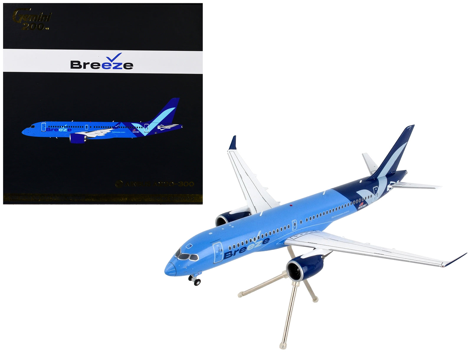 Airbus A220-300 Commercial Aircraft "Breeze Airways" Blue "Gemini - Premium Aircrafts and War Planes from GeminiJets - Just $128.69! Shop now at Rapidvehicles