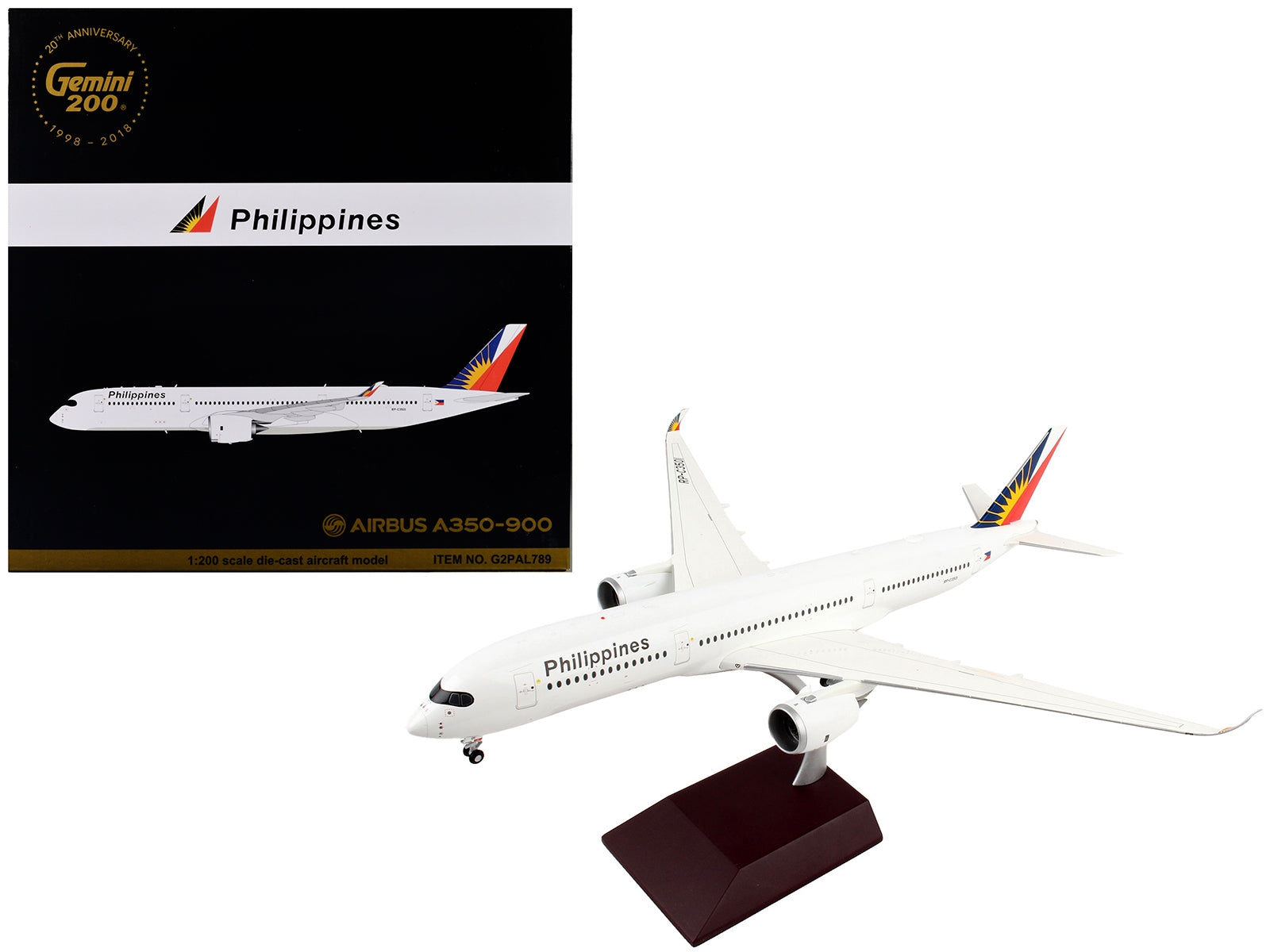 Airbus A350-900 Commercial Aircraft "Philippine Airlines" White with Tail Graphics "Gemini 200" Series 1/200 Diecast Model Airplane by GeminiJets - Premium Aircrafts and War Planes from GeminiJets - Just $174.99! Shop now at Rapidvehicles