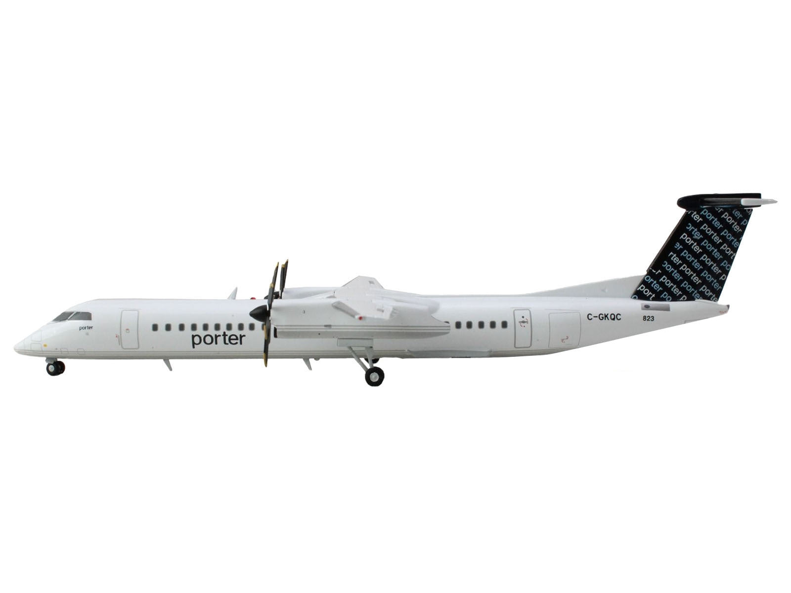 Bombardier Q400 Commercial Aircraft "Porter Airlines" (C-GKQC) White with Black Tail "Gemini 200" Series 1/200 Diecast Model Airplane by GeminiJets - Premium Bombardier from GeminiJets - Just $100.52! Shop now at Rapidvehicles