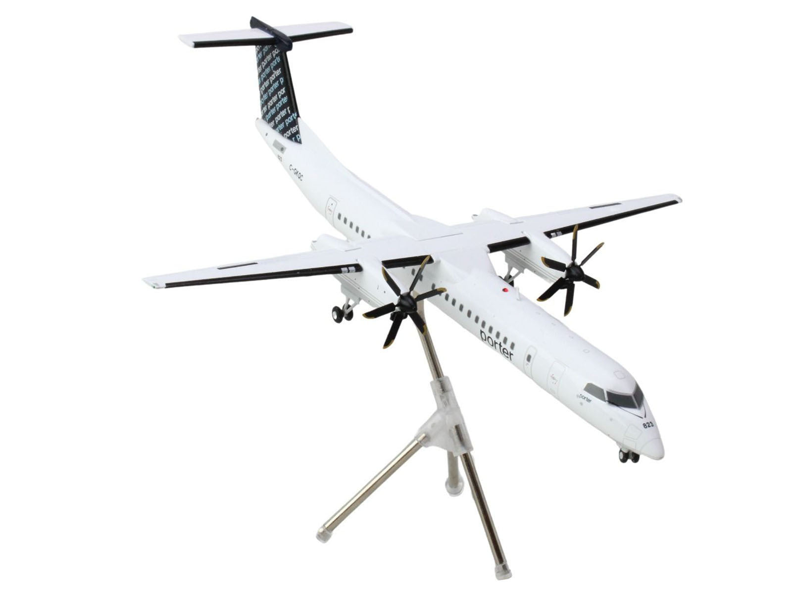 Bombardier Q400 Commercial Aircraft "Porter Airlines" (C-GKQC) White with Black Tail "Gemini 200" Series 1/200 Diecast Model Airplane by GeminiJets - Premium Bombardier from GeminiJets - Just $100.52! Shop now at Rapidvehicles