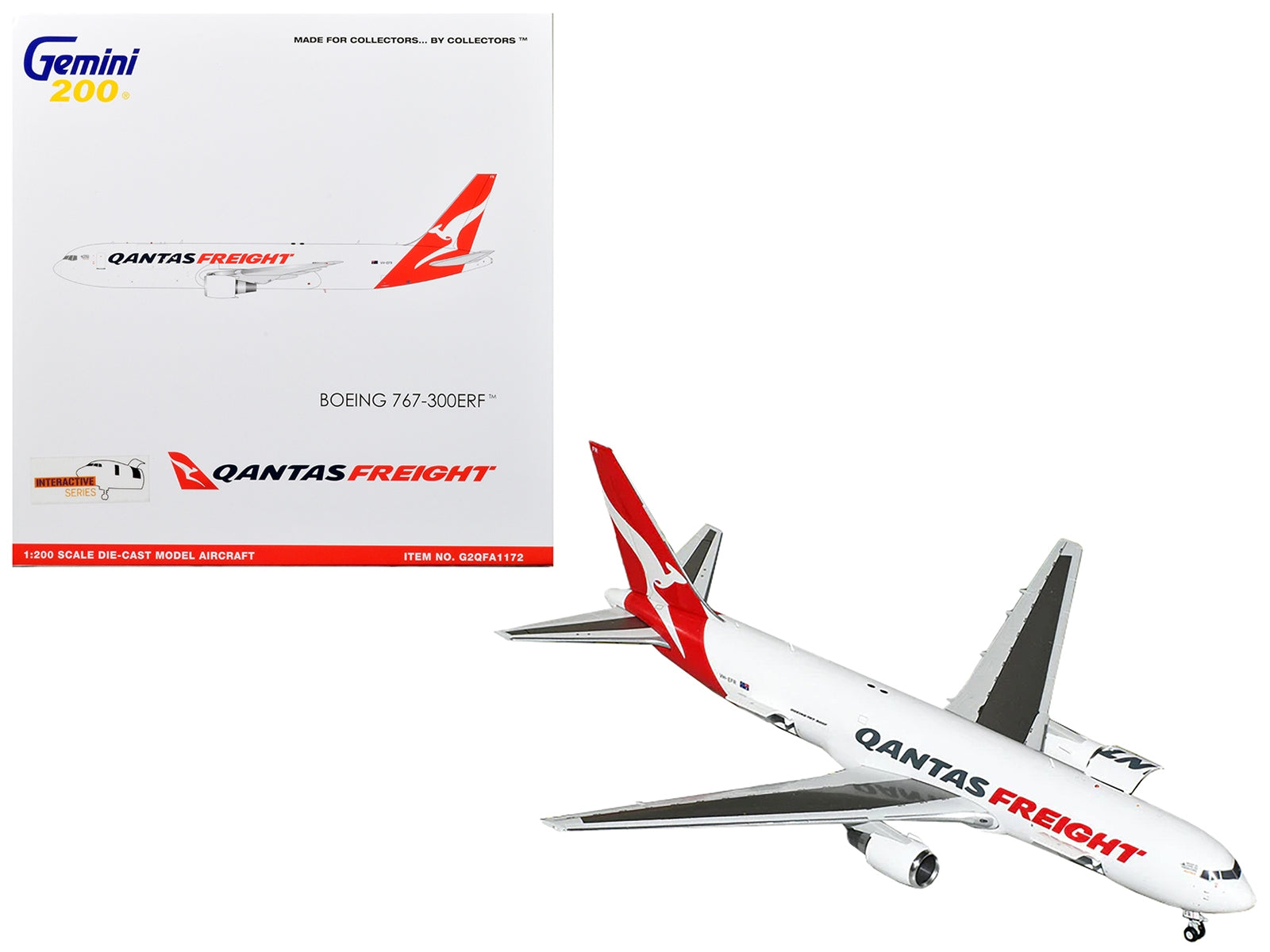 Boeing 767-300ERF Commercial Aircraft "Qantas Freight" White with Red Tail "Gemini 200 - Interactive" Series 1/200 Diecast Model Airplane by GeminiJets - Premium Boeing from GeminiJets - Just $139.99! Shop now at Rapidvehicles