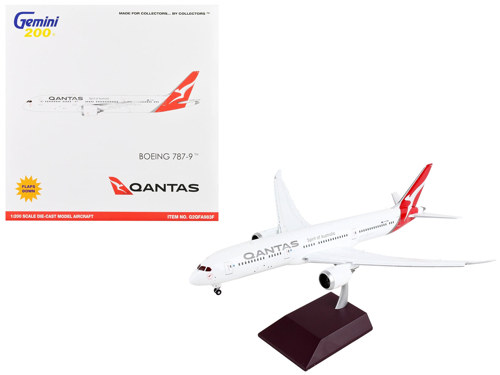 Boeing 787-9 Commercial Aircraft with Flaps Down "Qantas Airways - Spirit of Australia" White with Red Tail "Gemini 200" Series 1/200 Diecast Model Airplane by GeminiJets - Premium Boeing from GeminiJets - Just $168.99! Shop now at Rapidvehicles