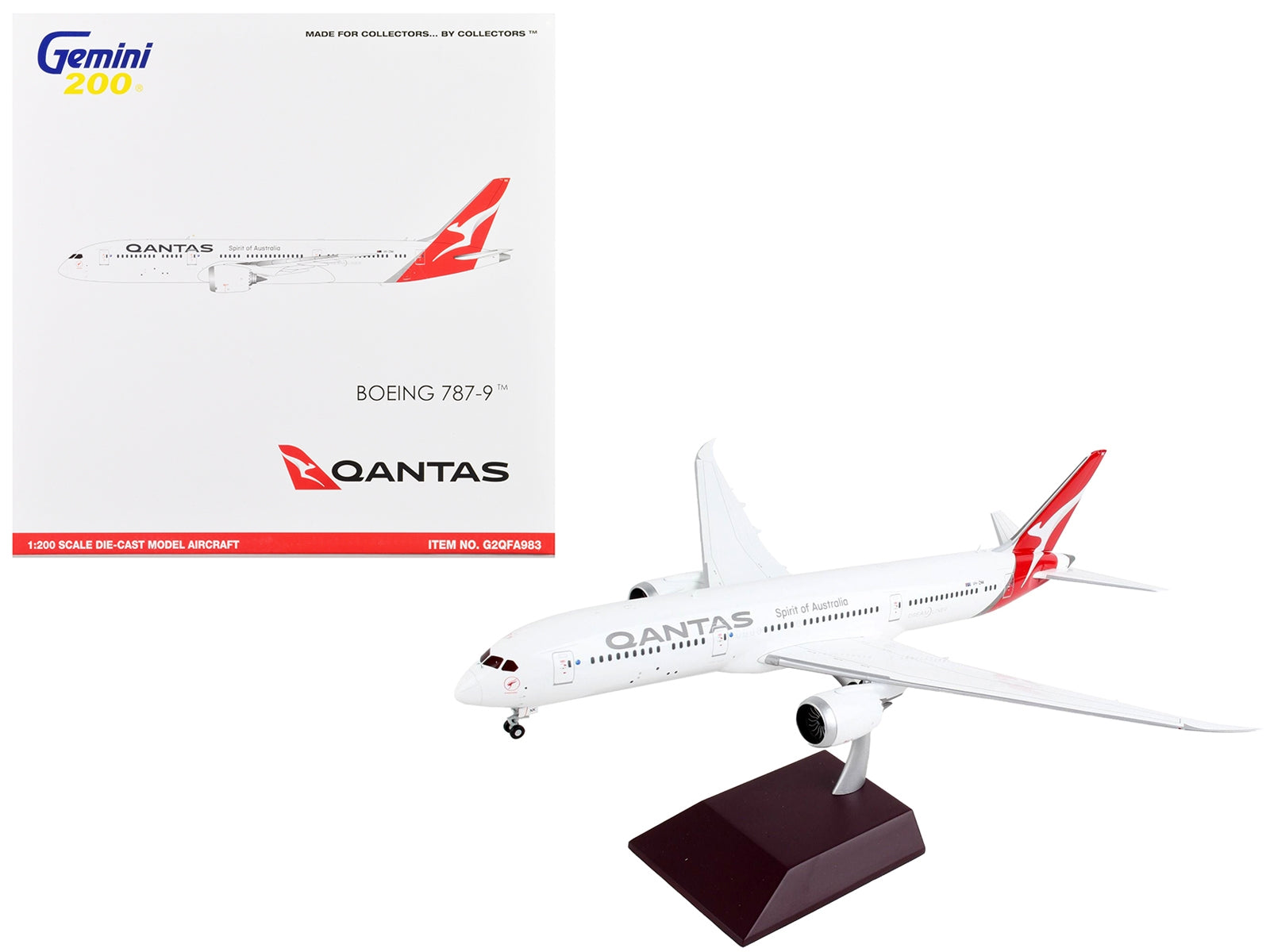 Boeing 787-9 Commercial Aircraft "Qantas Airways - Spirit of Australia" White with Red Tail "Gemini 200" Series 1/200 Diecast Model Airplane by GeminiJets - Premium Boeing from GeminiJets - Just $165.99! Shop now at Rapidvehicles