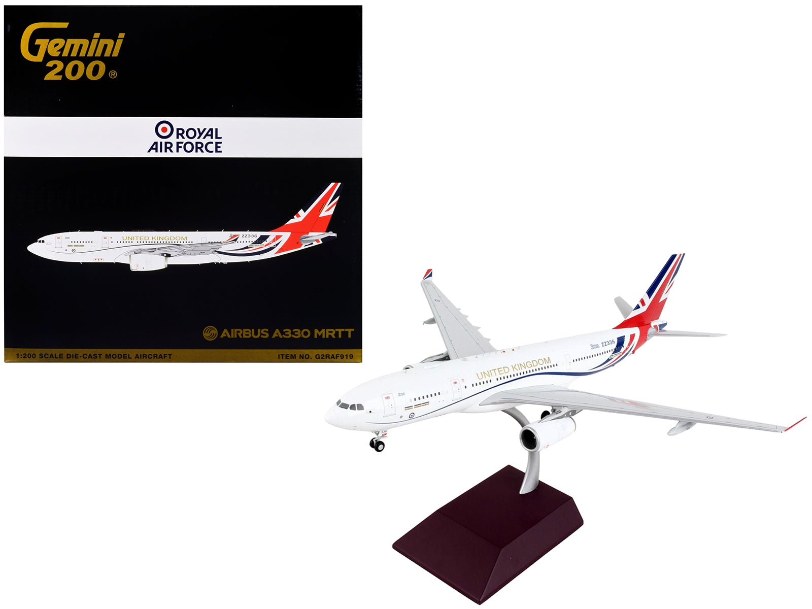 Airbus A330 MRTT Tanker Aircraft "British Royal Air Force" White with United Kingdom Flag Graphics "Gemini 200" Series 1/200 Diecast Model Airplane by GeminiJets - Premium Aircrafts and War Planes from GeminiJets - Just $164.99! Shop now at Rapidvehicles