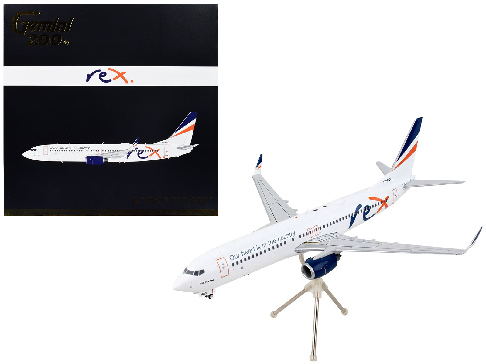 Boeing 737-800 Commercial Aircraft "Regional Express Rex Airlines" White with Striped Tail "Gemini 200" Series 1/200 Diecast Model Airplane by GeminiJets - Premium Boeing from GeminiJets - Just $123.99! Shop now at Rapidvehicles