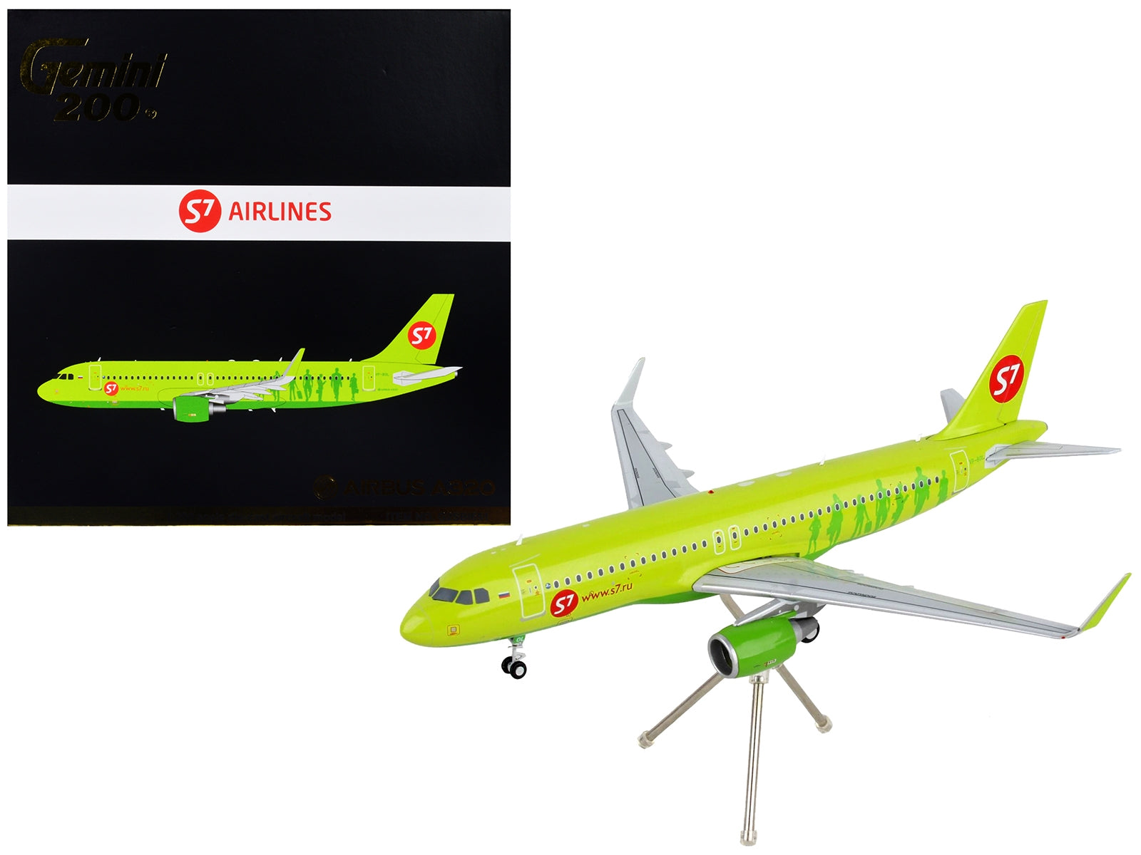 Airbus A320 Commercial Aircraft "S7 Airlines" Lime Green "Gemini 200" Series 1/200 Diecast Model Airplane by GeminiJets - Premium Aircrafts and War Planes from GeminiJets - Just $123.99! Shop now at Rapidvehicles