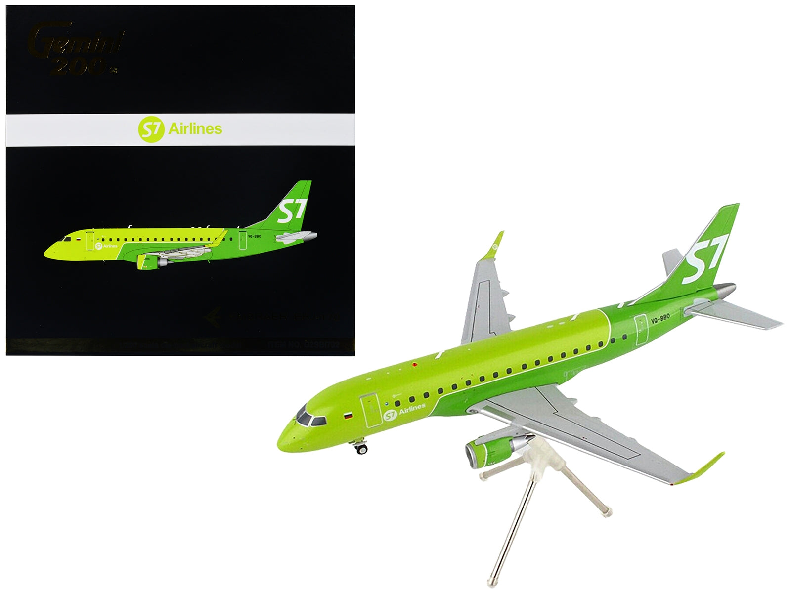 Embraer ERJ-170 Commercial Aircraft "S7 Airlines" Lime Green "Gemini 200" Series 1/200 Diecast Model Airplane by GeminiJets - Premium Embraer from GeminiJets - Just $112.99! Shop now at Rapidvehicles