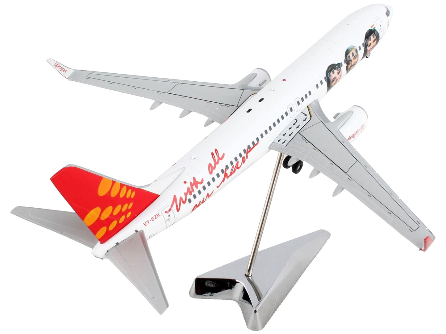 Boeing 737-800 Commercial Aircraft "SpiceJet" White with Red Tail - Premium Boeing from GeminiJets - Just $143.99! Shop now at Rapidvehicles