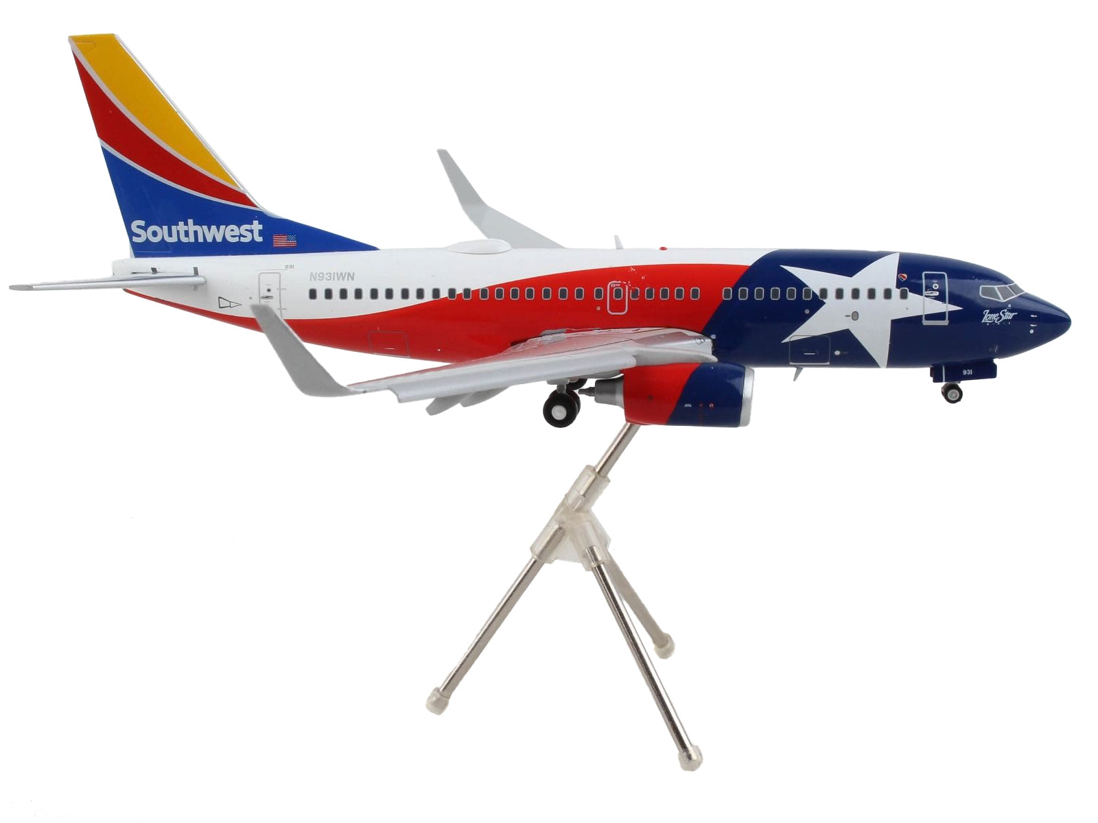 Boeing 737-700 Commercial Aircraft with Flaps Down "Southwest Airlines - Lone Star One" Texas Flag Livery "Gemini 200" Series 1/200 Diecast Model Airplane by GeminiJets - Premium Boeing from GeminiJets - Just $127.99! Shop now at Rapidvehicles