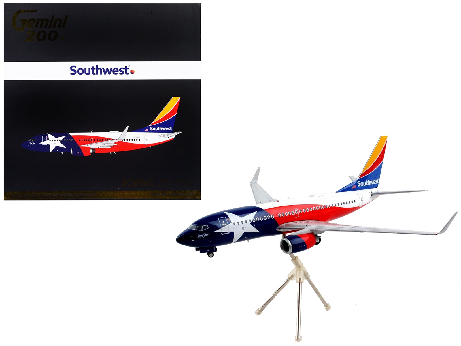 Boeing 737-700 Commercial Aircraft "Southwest Airlines - Lone Star One" Texas Flag Livery "Gemini 200" Series 1/200 Diecast Model Airplane by GeminiJets - Premium Boeing from GeminiJets - Just $123.99! Shop now at Rapidvehicles