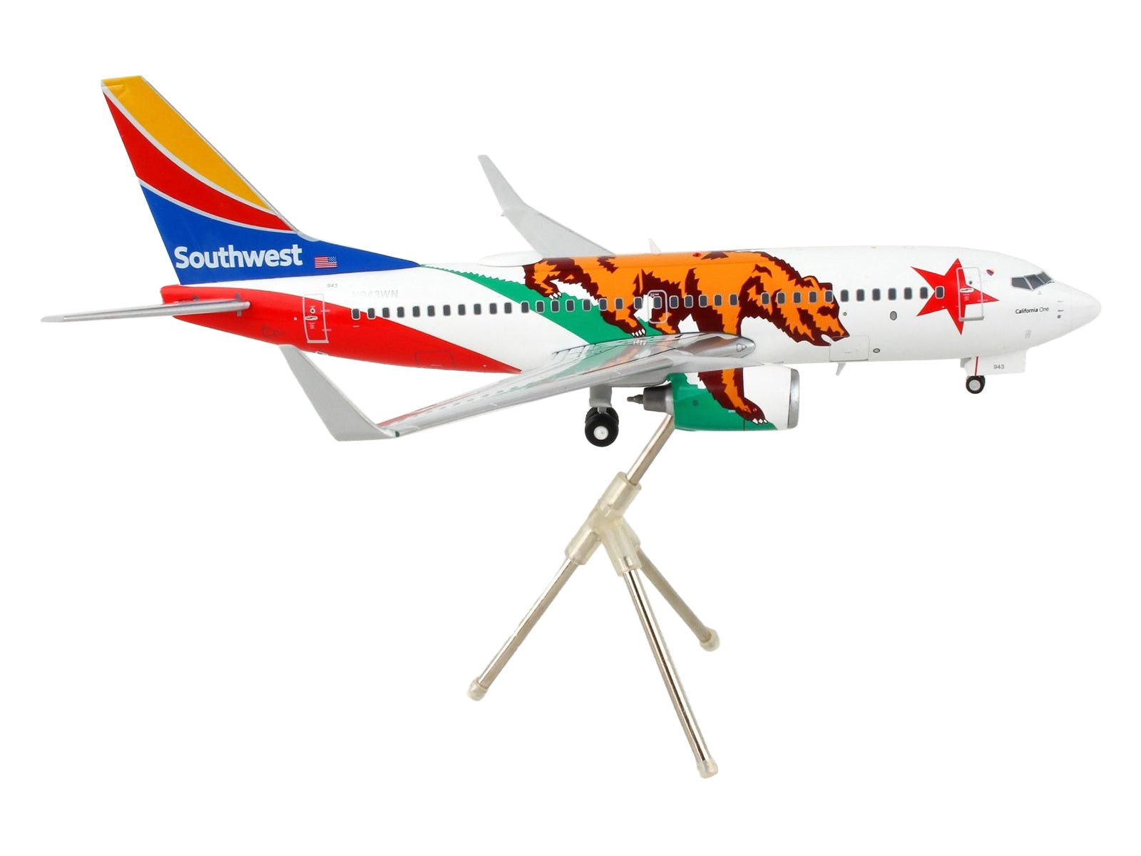 Boeing 737-700 Commercial Aircraft "Southwest Airlines - California One" California Flag Livery "Gemini 200" Series 1/200 Diecast Model Airplane by GeminiJets - Premium Boeing from GeminiJets - Just $123.99! Shop now at Rapidvehicles