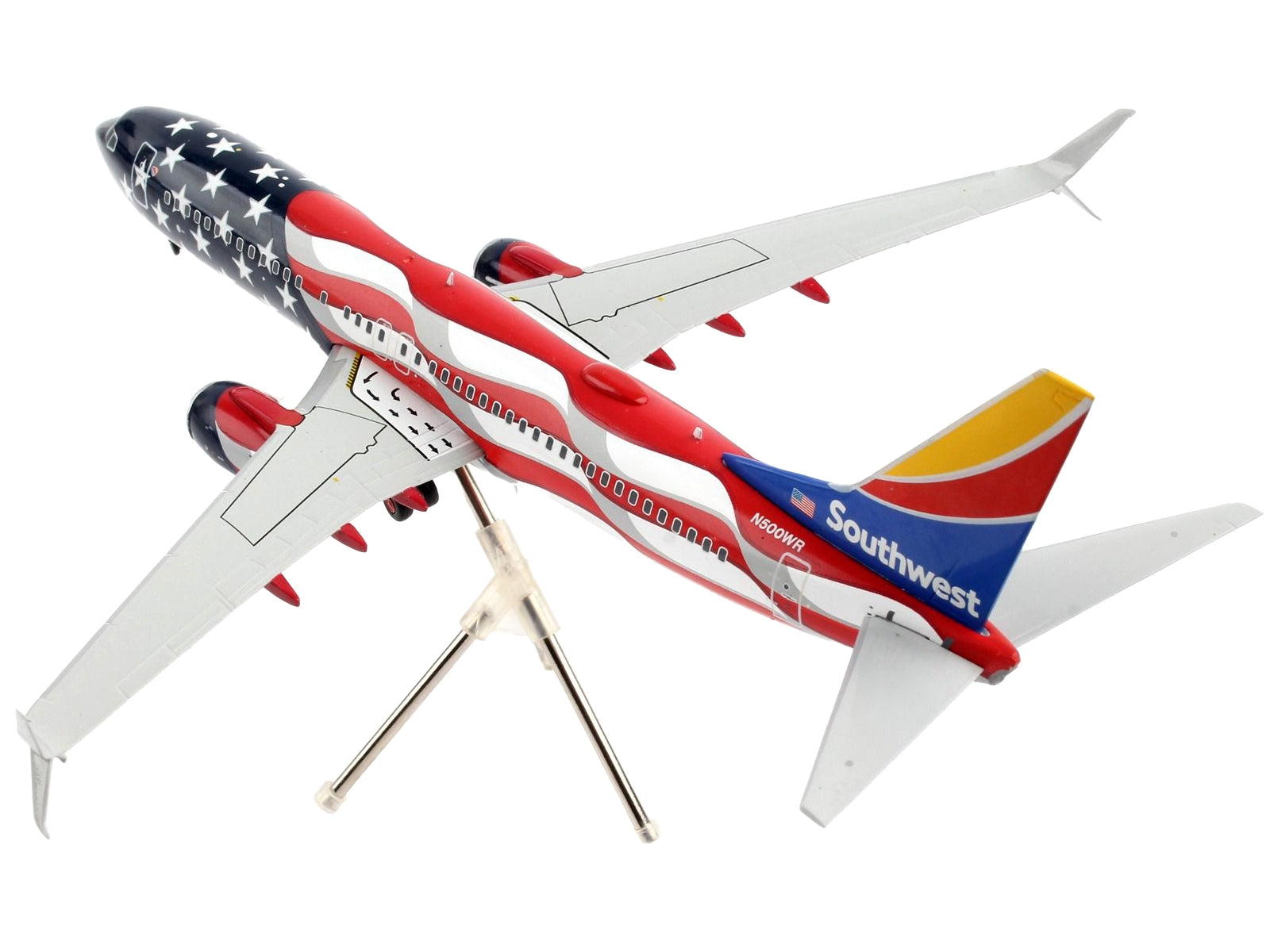 Boeing 737-800 Commercial Aircraft "Southwest Airlines - Freedom One" American Flag Livery "Gemini 200" Series 1/200 Diecast Model Airplane by GeminiJets