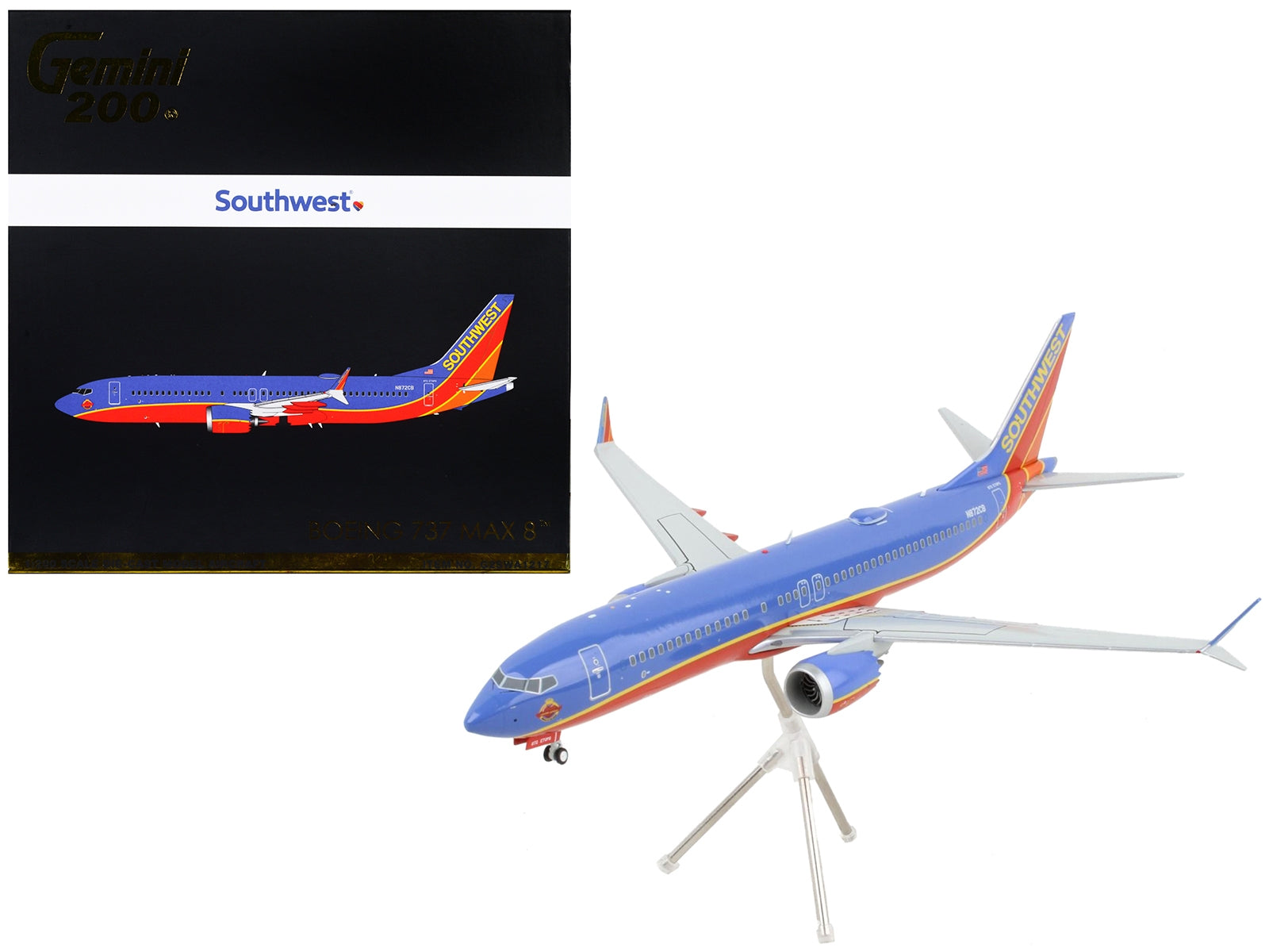 Boeing 737 MAX 8 Commercial Aircraft "Southwest Airlines" Blue and Red "Gemini 200" Series 1/200 Diecast Model Airplane by GeminiJets - Premium Boeing from GeminiJets - Just $128.99! Shop now at Rapidvehicles