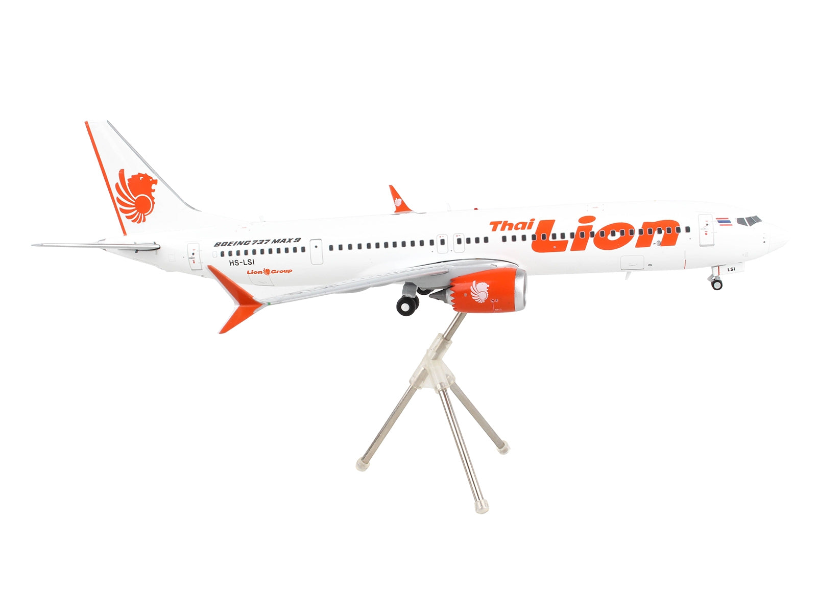 Boeing 737 MAX 9 Commercial Aircraft "Thai Lion Air" White with Orange Tail Graphics "Gemini 200" Series 1/200 Diecast Model Airplane by GeminiJets - Premium Boeing from GeminiJets - Just $123.99! Shop now at Rapidvehicles