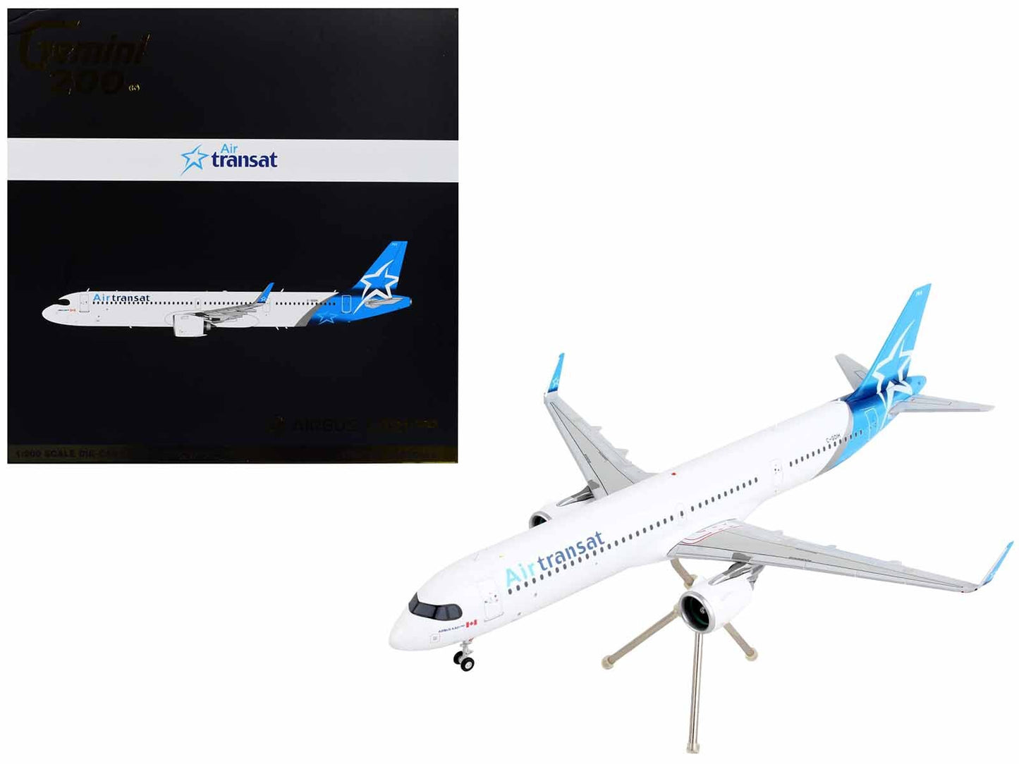 Airbus A321neo Commercial Aircraft "Air Transat" White with Blue - Premium Boeing from GeminiJets - Just $129.59! Shop now at Rapidvehicles