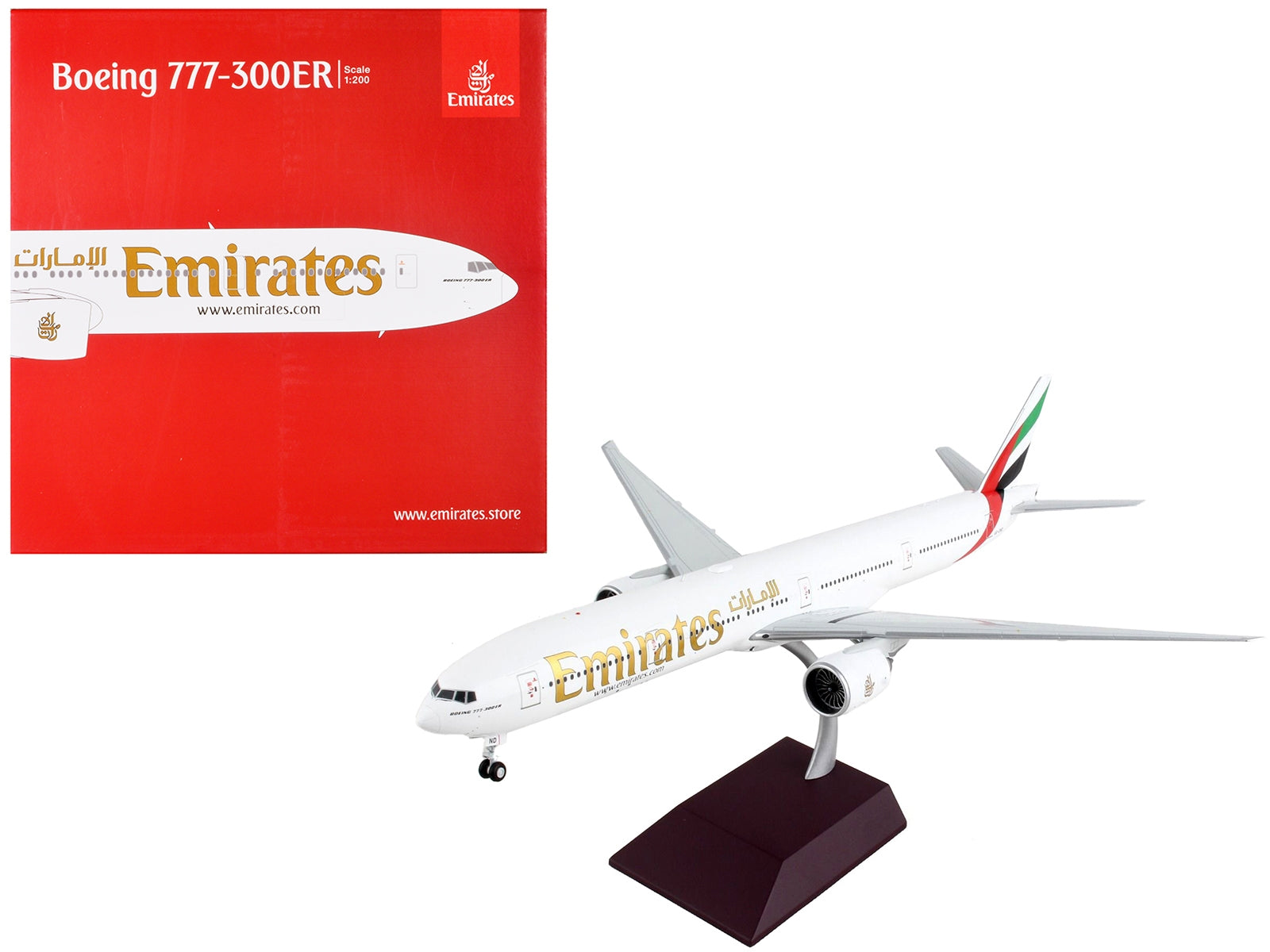 Boeing 777-300ER Commercial Aircraft "Emirates Airlines" White with Striped Tail "Gemini 200" Series 1/200 Diecast Model Airplane by GeminiJets - Premium Boeing from GeminiJets - Just $163.99! Shop now at Rapidvehicles