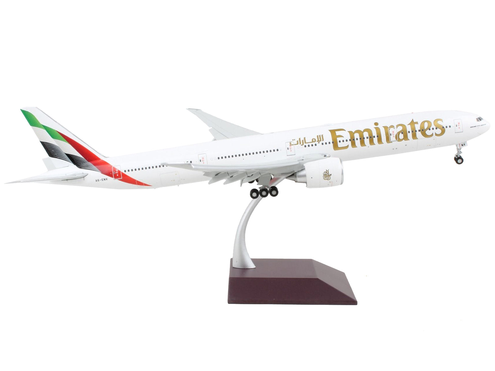 Boeing 777-300ER Commercial Aircraft with Flaps Down "Emirates Airlines - 2023 Livery" White with Striped Tail "Gemini 200" Series 1/200 Diecast Model Airplane by GeminiJets - Premium Boeing from GeminiJets - Just $160.99! Shop now at Rapidvehicles