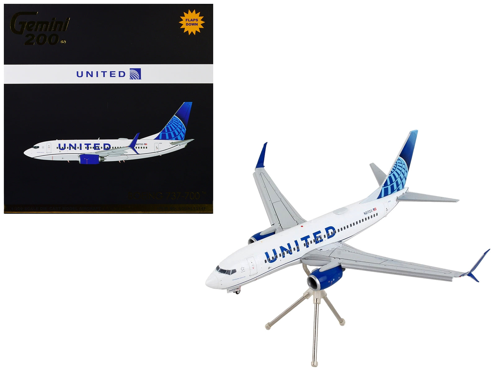 Boeing 737-700 Commercial Aircraft with Flaps Down "United Airlines" White with Blue Tail "Gemini 200" Series 1/200 Diecast Model Airplane by GeminiJets - Premium Boeing from GeminiJets - Just $127.99! Shop now at Rapidvehicles