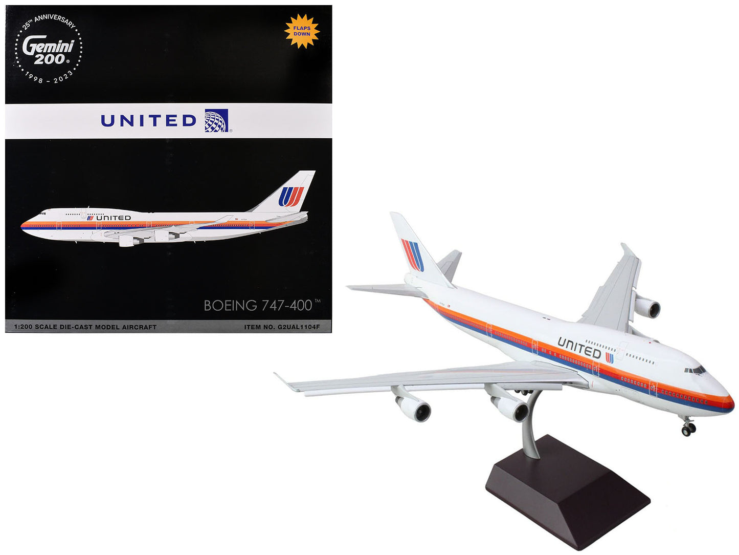 Boeing 747-400 Commercial Aircraft with Flaps Down "United - Premium Boeing from GeminiJets - Just $232.19! Shop now at Rapidvehicles