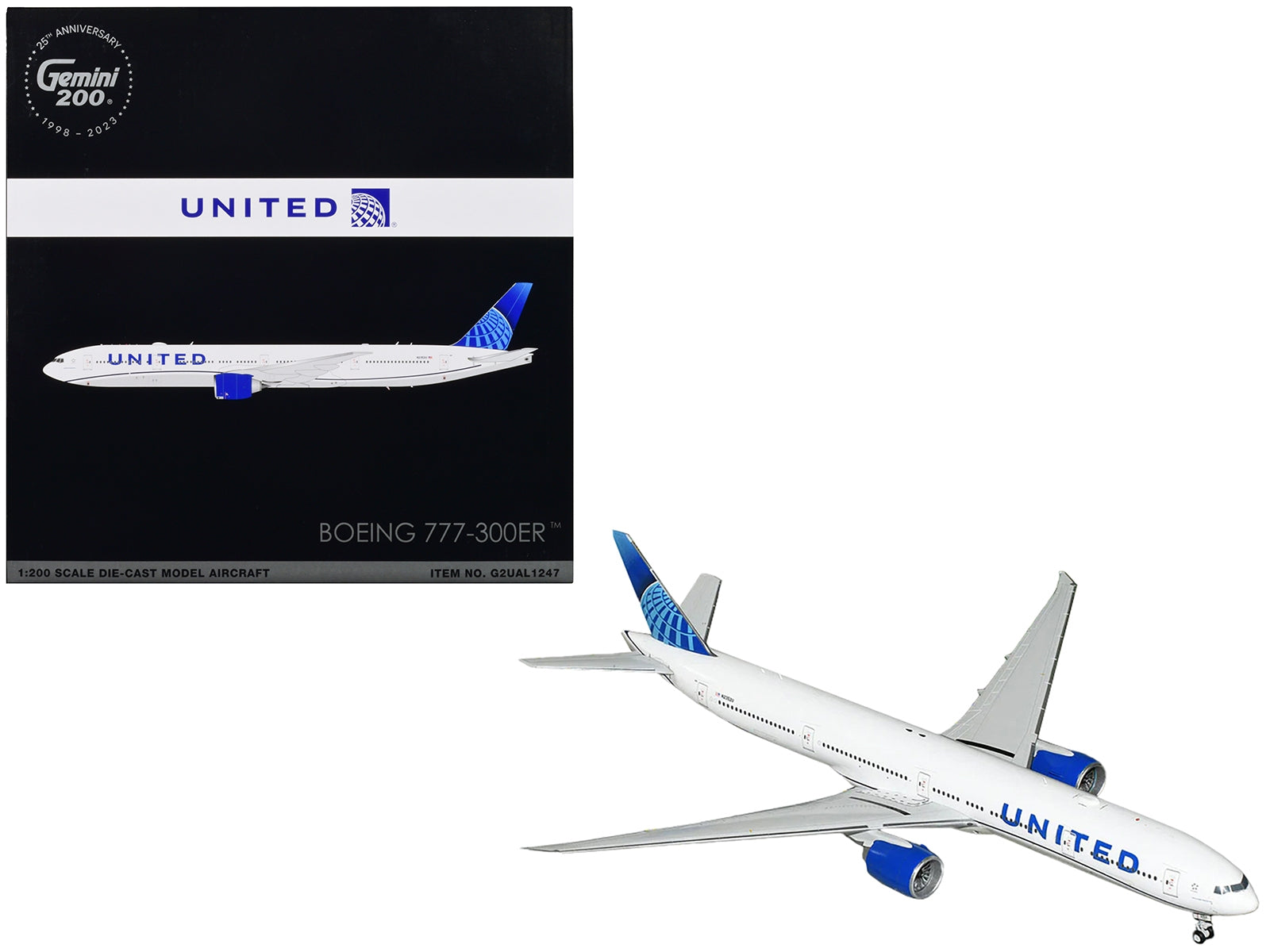 Boeing 777-300ER Commercial Aircraft "United Airlines" White with Blue Tail "Gemini 200" Series 1/200 Diecast Model Airplane by GeminiJets - Premium Boeing from GeminiJets - Just $160.99! Shop now at Rapidvehicles