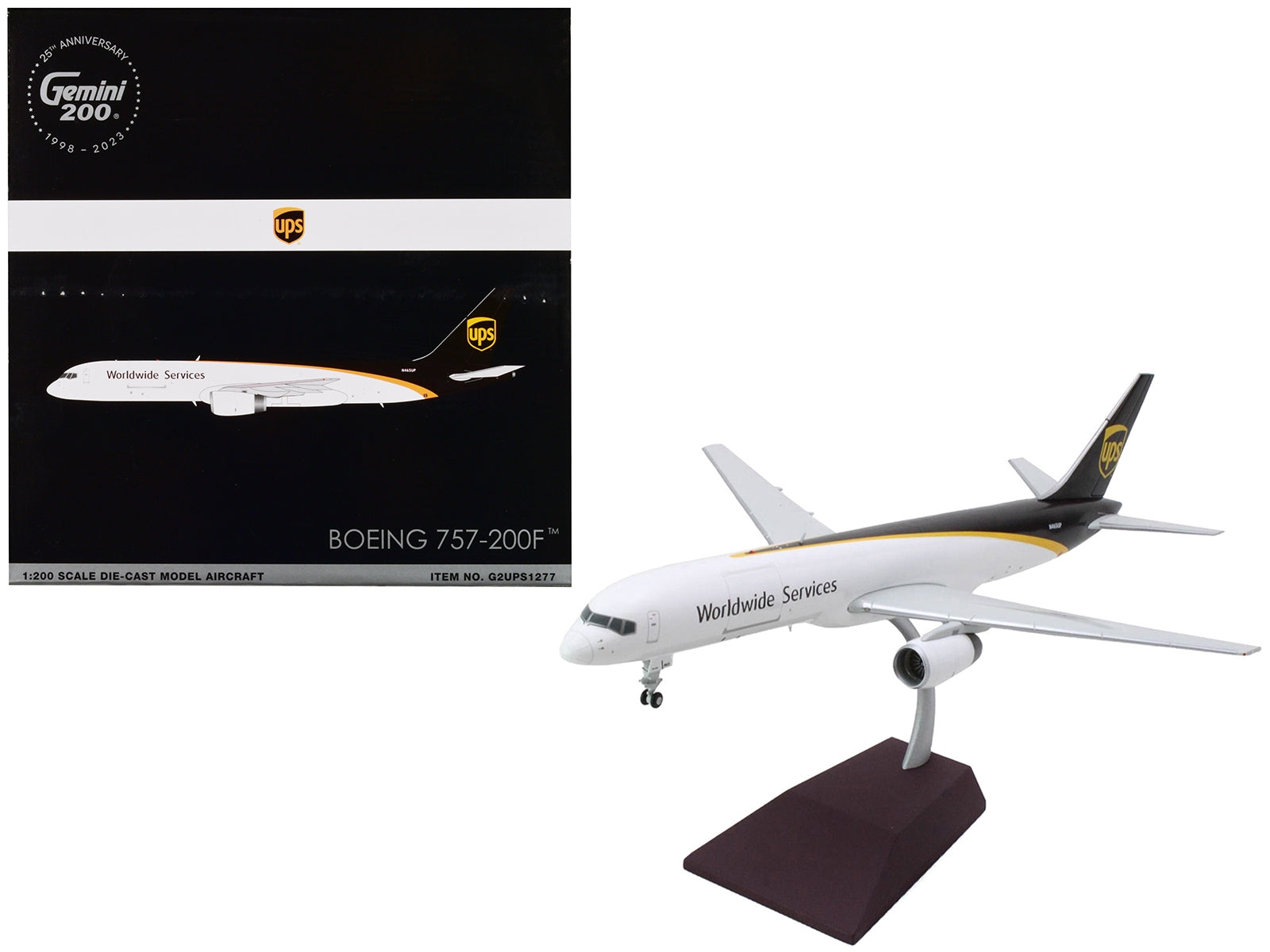 Boeing 757-200 Commercial Aircraft "UPS Worldwide Services" (N465UP) White with Brown Tail "Gemini 200" Series 1/200 Diecast Model Airplane by GeminiJets - Premium Boeing from GeminiJets - Just $128.99! Shop now at Rapidvehicles