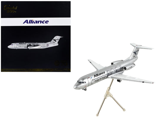 Fokker F70 Commercial Aircraft "Alliance Airlines - 100 Years First Flight from England" Silver Metallic "Gemini 200" Series 1/200 Diecast Model Airplane by GeminiJets free shipping USA